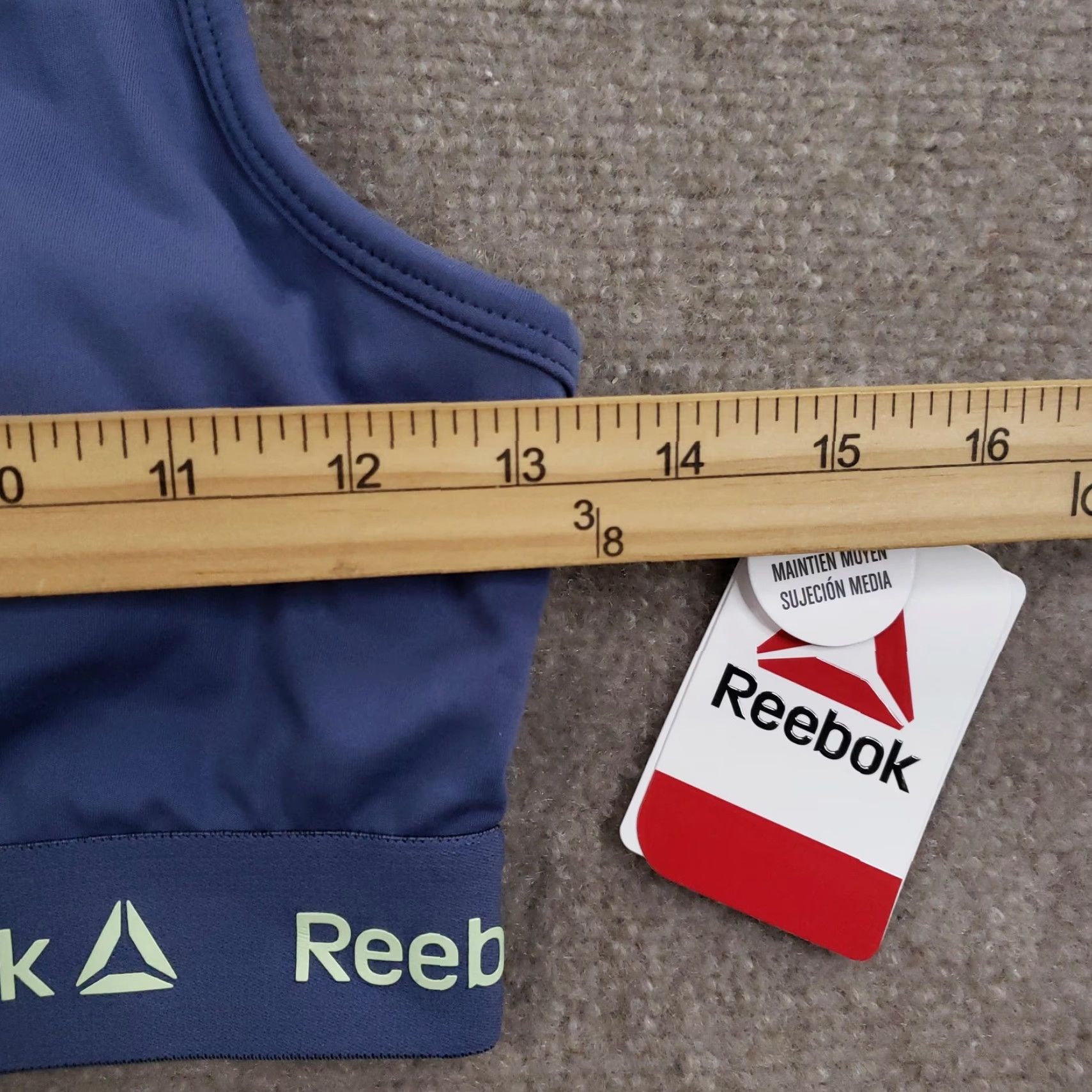Reebok Reebok Sports Bra Womens S Blue Indigo Medium Support Wicking Size ONE SIZE - 3 Thumbnail