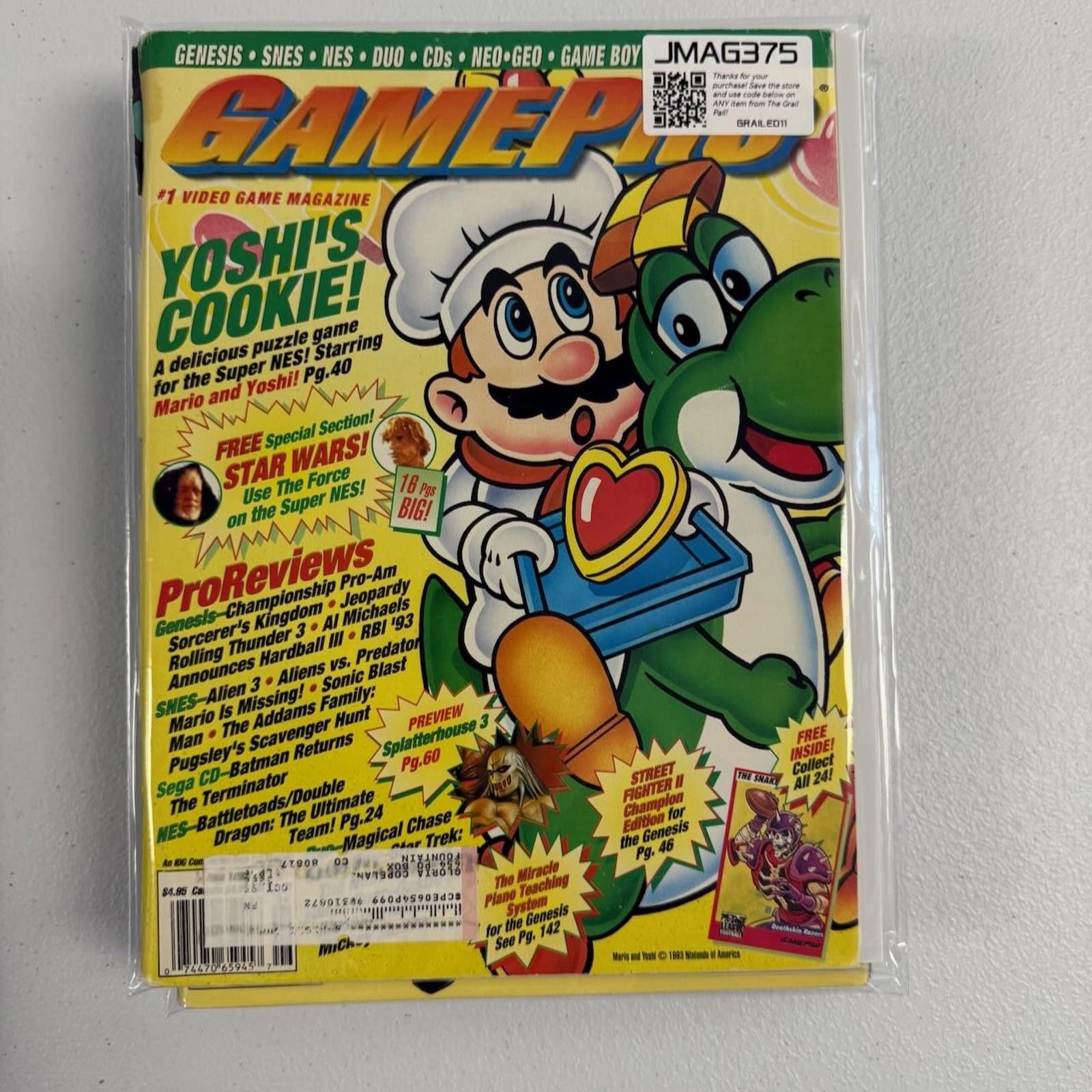 Designer Vtg GamePro Magazine 1993 Yoshi's Cookie Star Wars SFII Size ONE SIZE - 1 Thumbnail