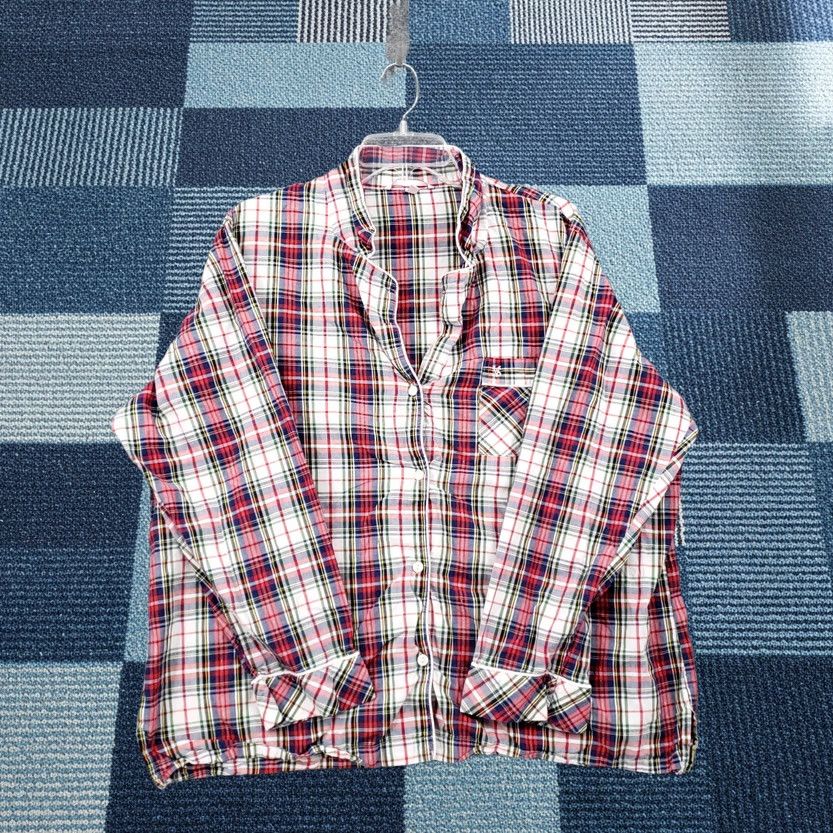 Victoria's Secret Victoria's Secret Pajama Top Women's XL Red Cotton Plaid Button Up Sleepwear Tartan Cotton Blend Size XL / US 12-14 / IT 48-50 - 1 Thumbnail