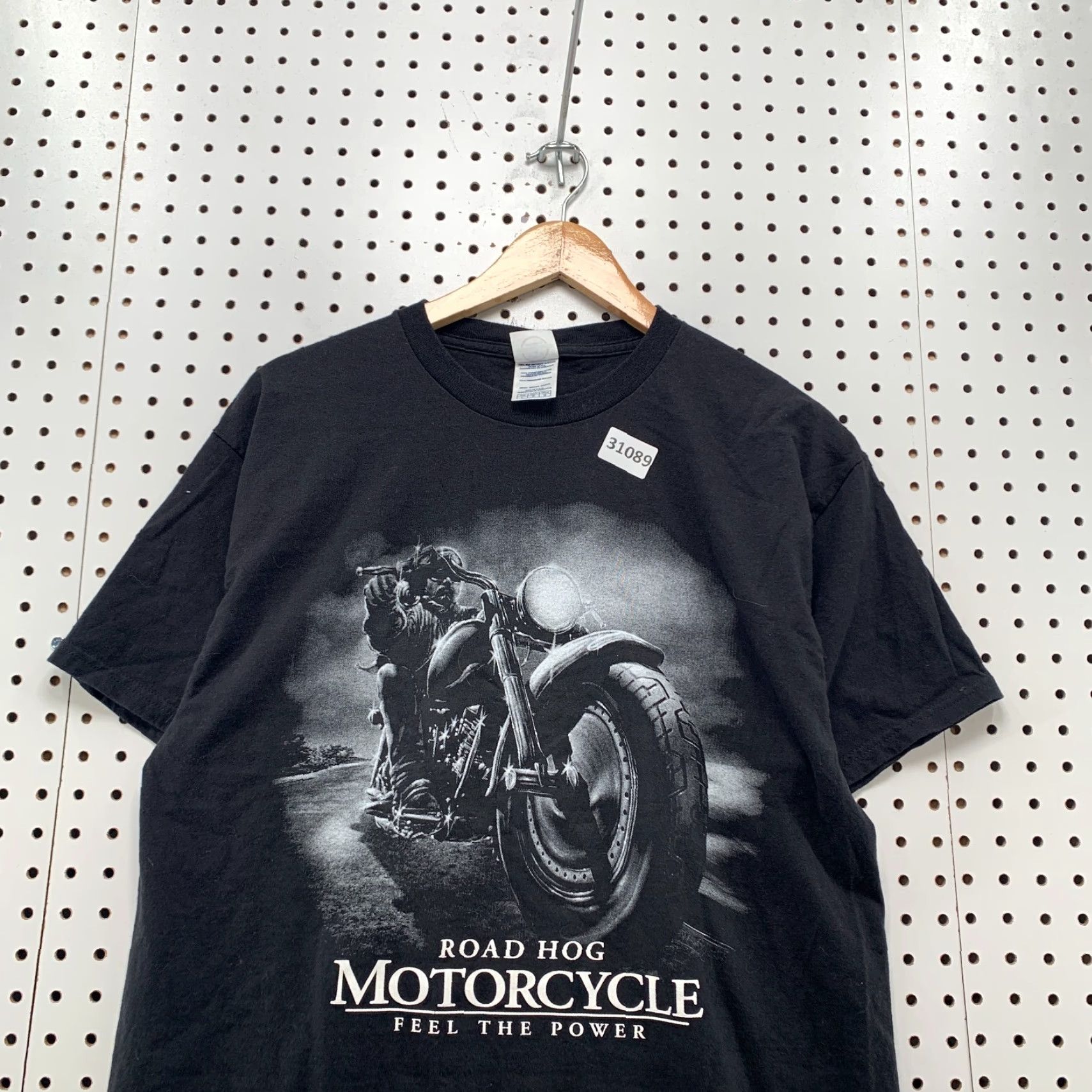 Delta VINTAGE Road Hog Motorcycle Shirt Black Mens Large Feel The Power Graphic 20x28 Size US L / EU 52-54 / 3 - 5 Thumbnail