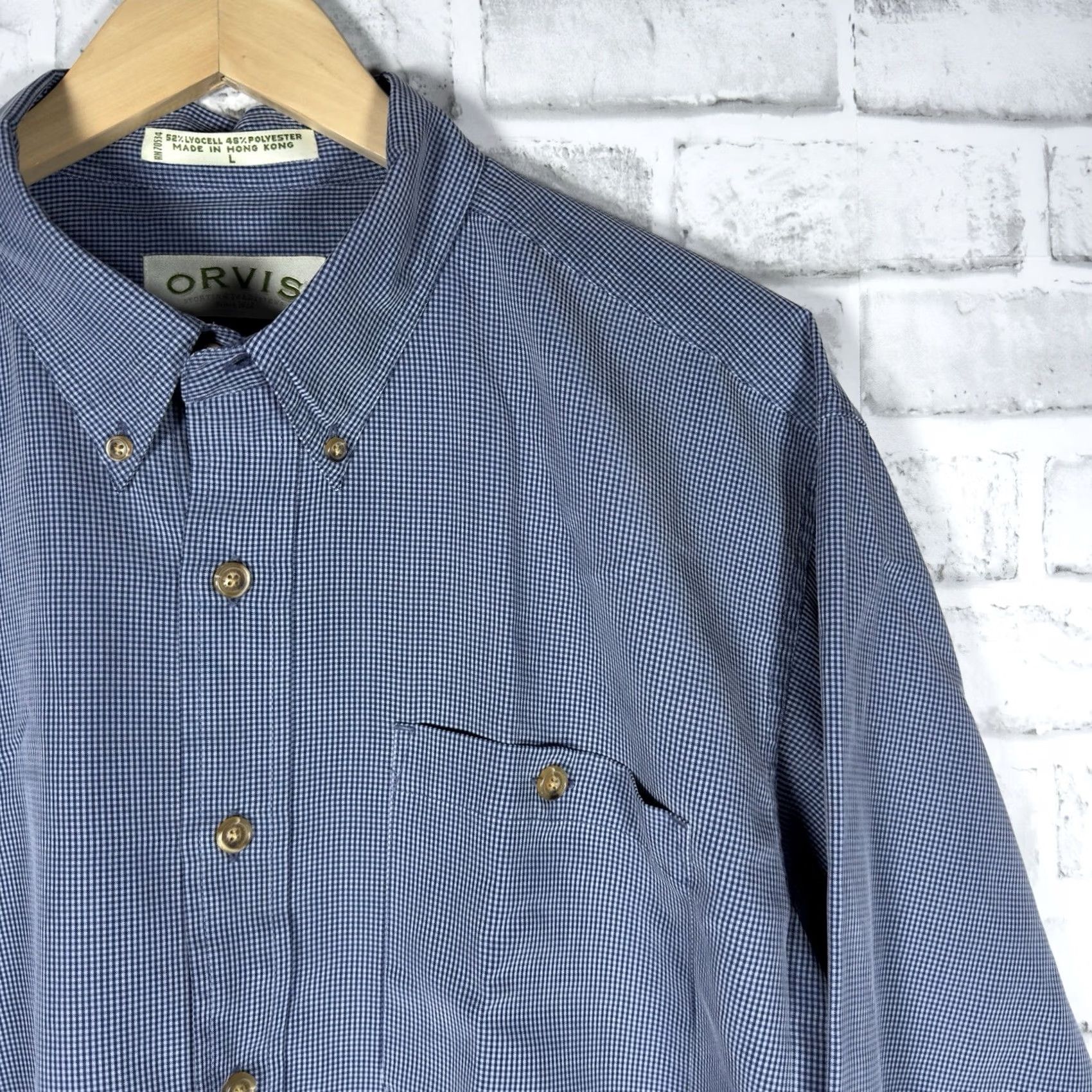 Orvis Orvis Blue Long Sleeve Button-Down Shirt Mens Size L Shirt Mens L Blue Button-Up Regular Sleeve Size US L / EU 52-54 / 3 - 2 Thumbnail