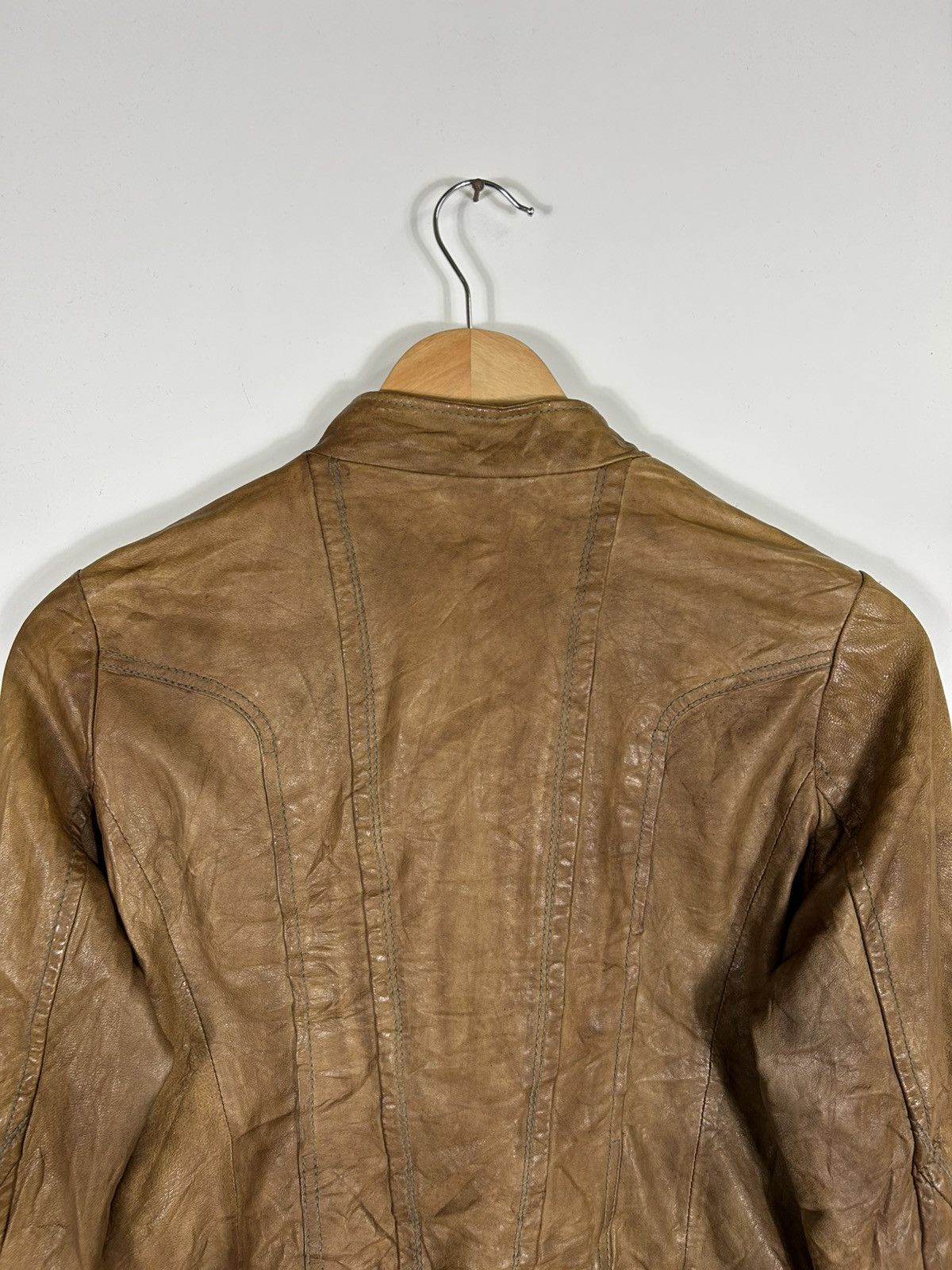 Japanese Brand ⚡️Vintage Sheepskin Leather Zipper Biker Jacket Size M / US 6-8 / IT 42-44 - 18 Thumbnail