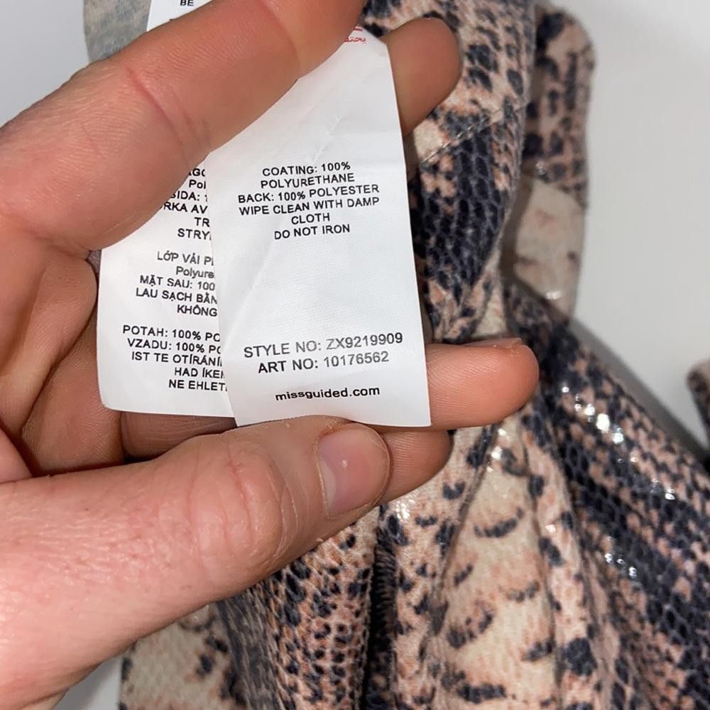 Designer Missguided l NWT High Waist Snakeskin Trouser Size 4P Size 27" / US 4 / IT 40 - 10 Thumbnail