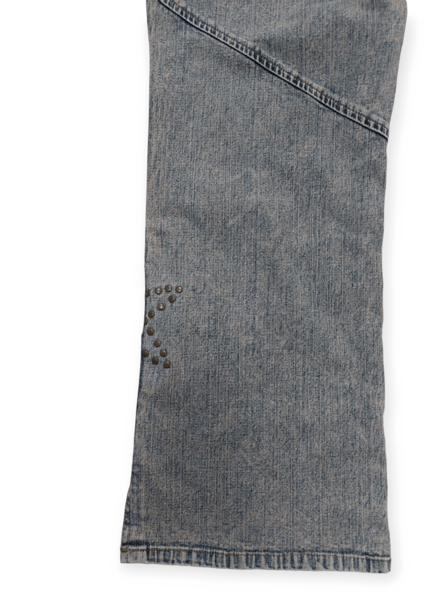 Japanese Brand Livre Claire Baggy Star Patched Denim Size US 27 - 9 Thumbnail