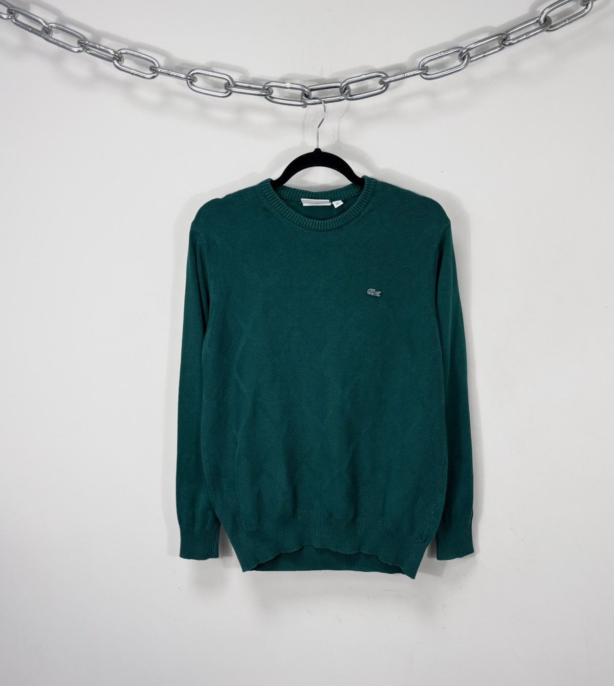Lacoste Lacoste Men’s Argyle Knit Pattern Cotton Green Sweater Size US L / EU 52-54 / 3 - 1 Thumbnail