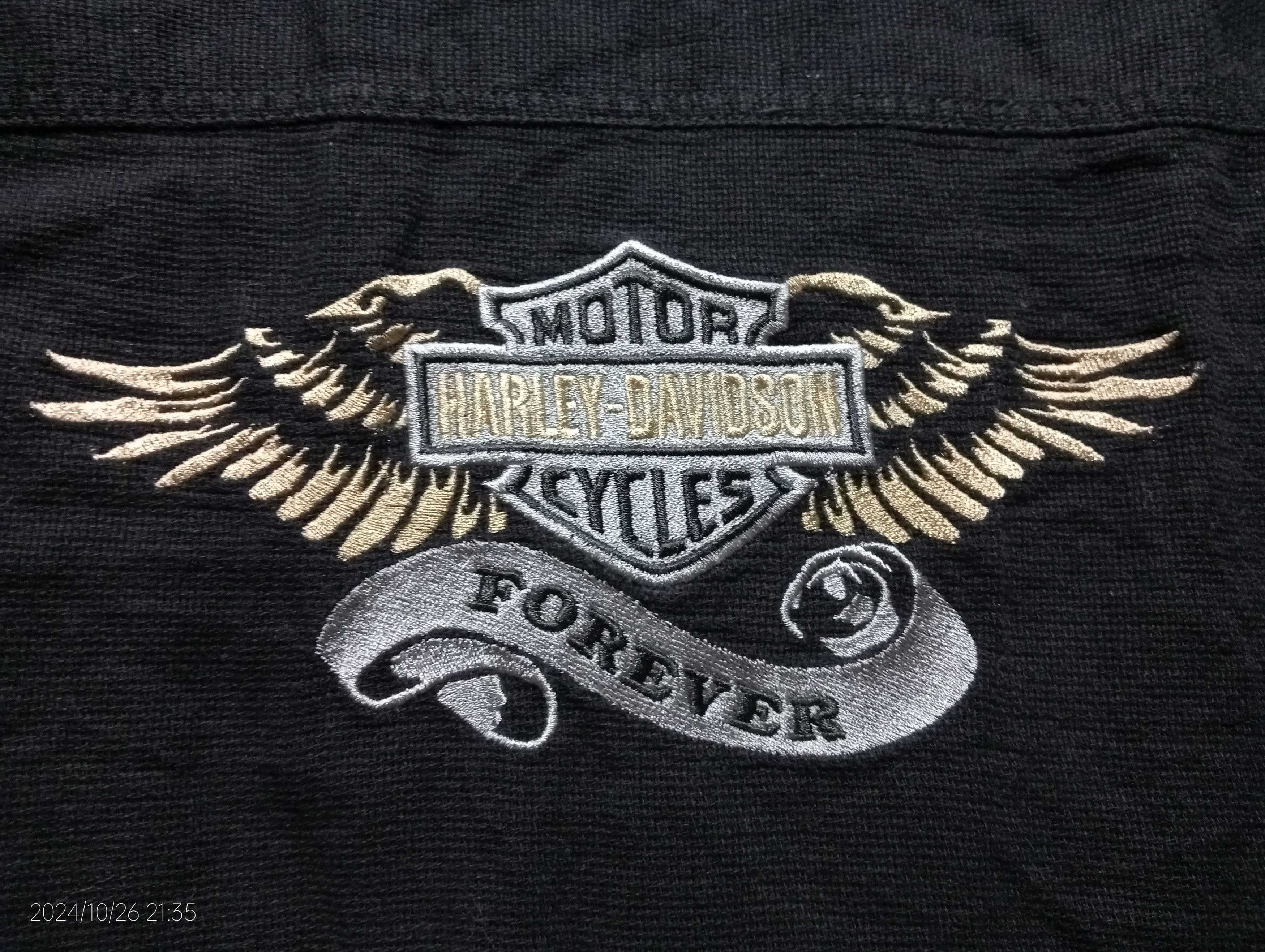 Harley Davidson VTG Harley-Davidson Embroidery Button Up Long Sleeve Shirt Size US XL / EU 56 / 4 - 4 Thumbnail