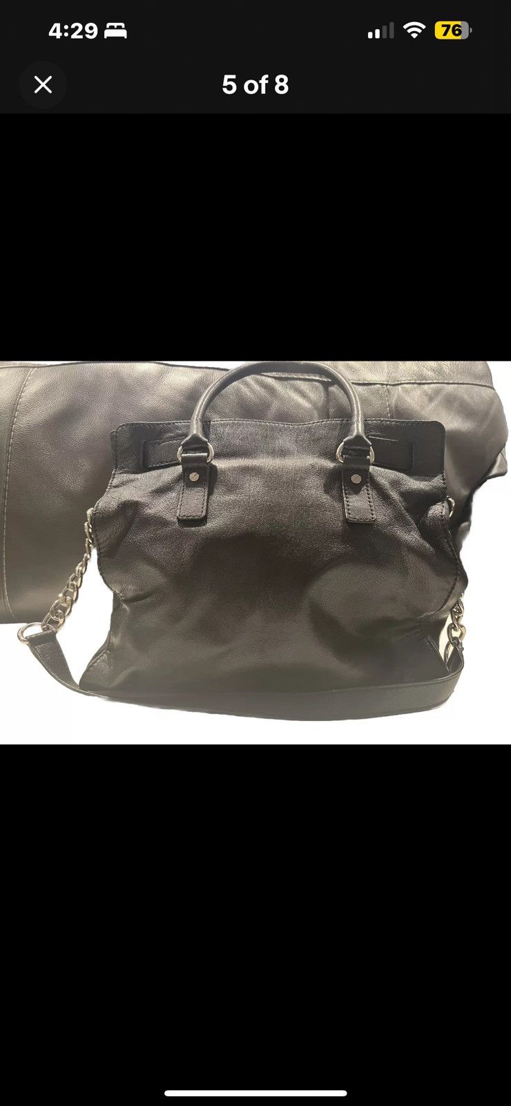 Michael Kors MICHAEL KORS LEATHER HANDBAG SILVER CHAIN/TRIM BEAUTIFUL! Size ONE SIZE - 5 Thumbnail