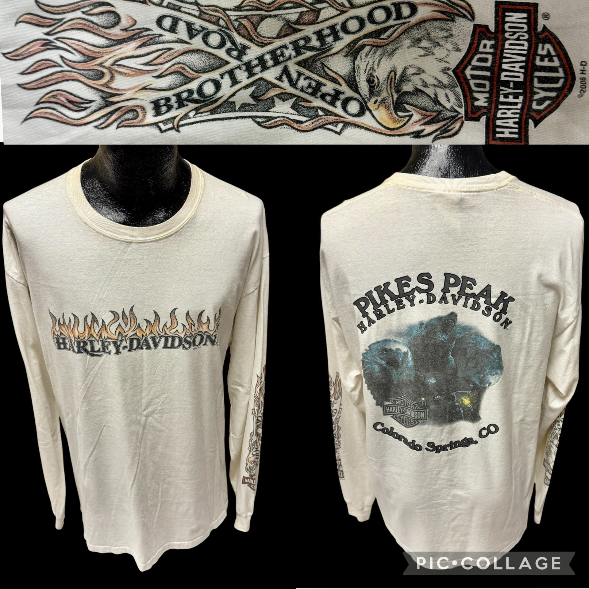 Harley Davidson HD Pikes Peak Colorado Springs WILDLIFE Wolf Bear Eagle LS T Size US XL / EU 56 / 4 - 1 Thumbnail