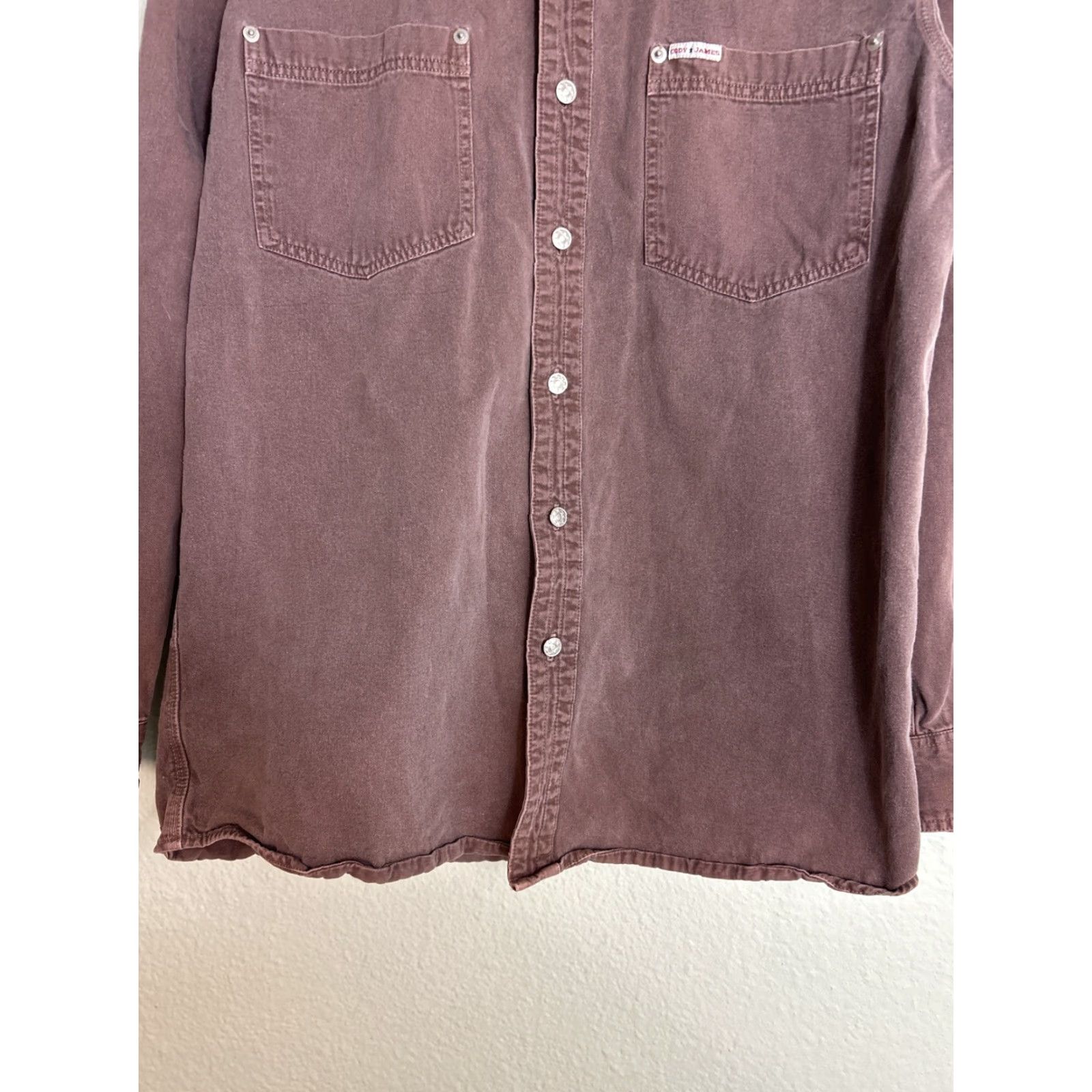 Cody James Cody James Mens Button-Up Shirt Long Sleeve Brown Metal Buttons M Size US M / EU 48-50 / 2 - 5 Thumbnail