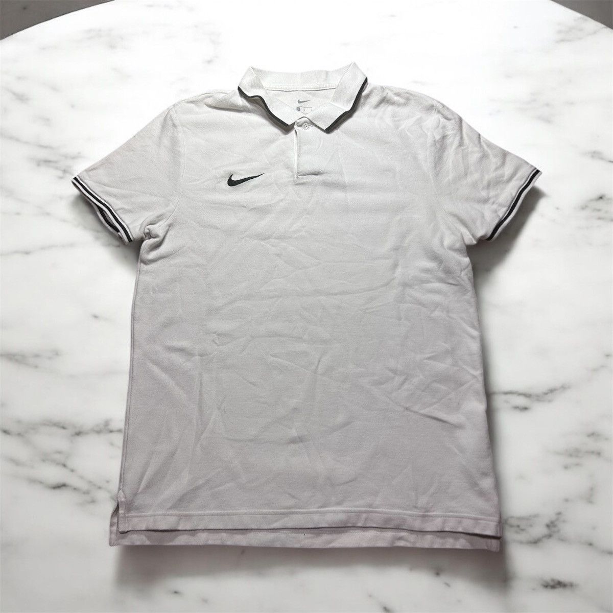 Nike × Vintage Nike Polo Weiß Size US M / EU 48-50 / 2 - 1 Thumbnail