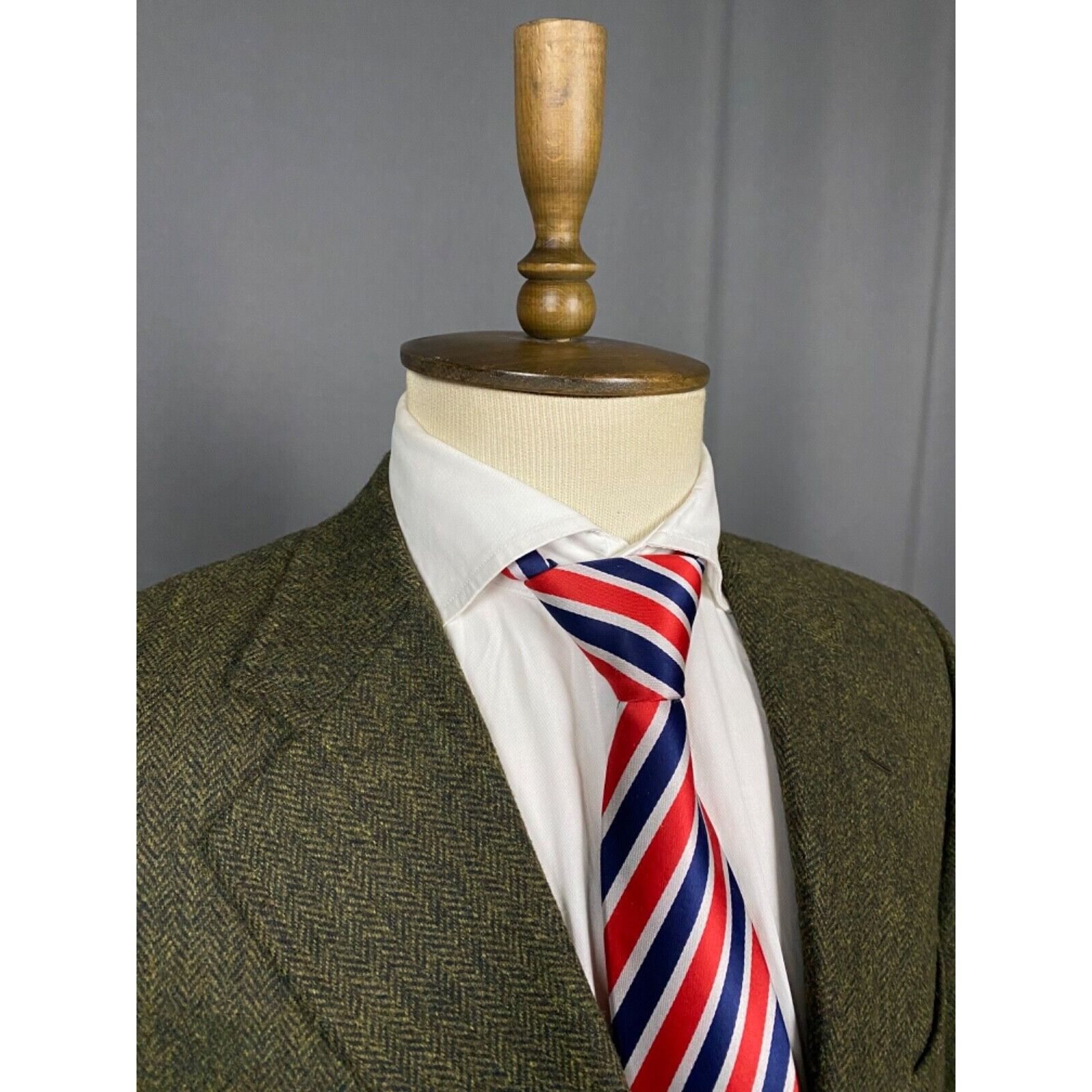 Caruso Raffaele Caruso Herringbone Men's Green Wool Blazer Sportcoa Size 50R - 6 Thumbnail