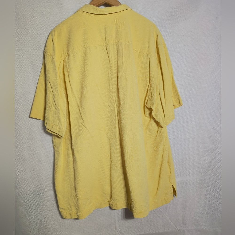 Tommy Bahama Tommy Bahama Sz XL Silk Yellow Casual Button Down Shirt Bea Size US XL / EU 56 / 4 - 3 Thumbnail