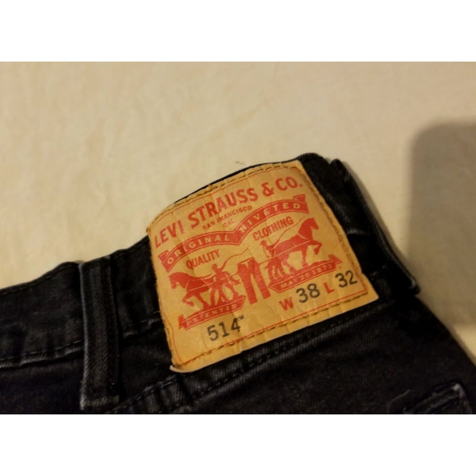 Levi's Mens Levi's 514 Jeans Slim Straight Black Denim Pants Size US 38 / EU 54 - 3 Thumbnail