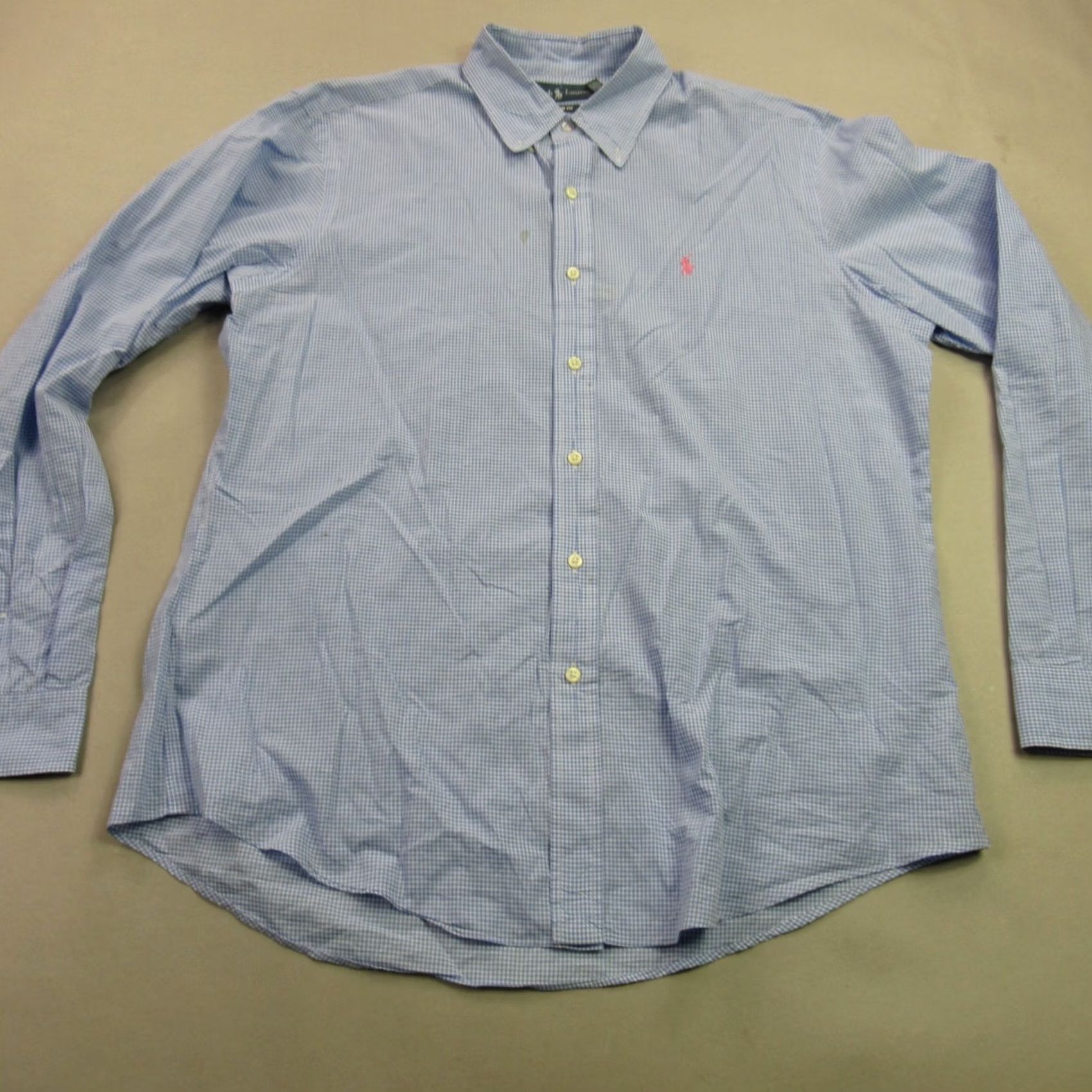 Polo Ralph Lauren Ralph Lauren Shirt Mens Large Long Sleeve Button Front Blue Checks Custom Fit Polo Ralph Lauren Shirt Button-Up Casual Men’s Regular Fit Checks Blue Size US L / EU 52-54 / 3 - 2 Thumbnail