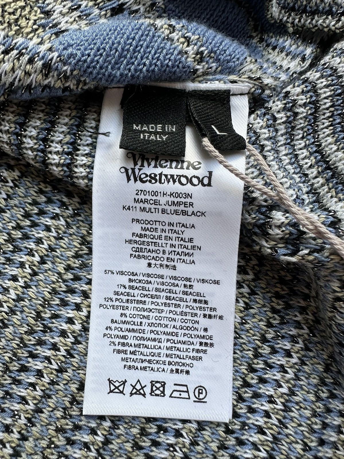 Vivienne Westwood $960 Vivienne Westwood Marcel jumper metallic lamé sweater Size US L / EU 52-54 / 3 - 25 Thumbnail