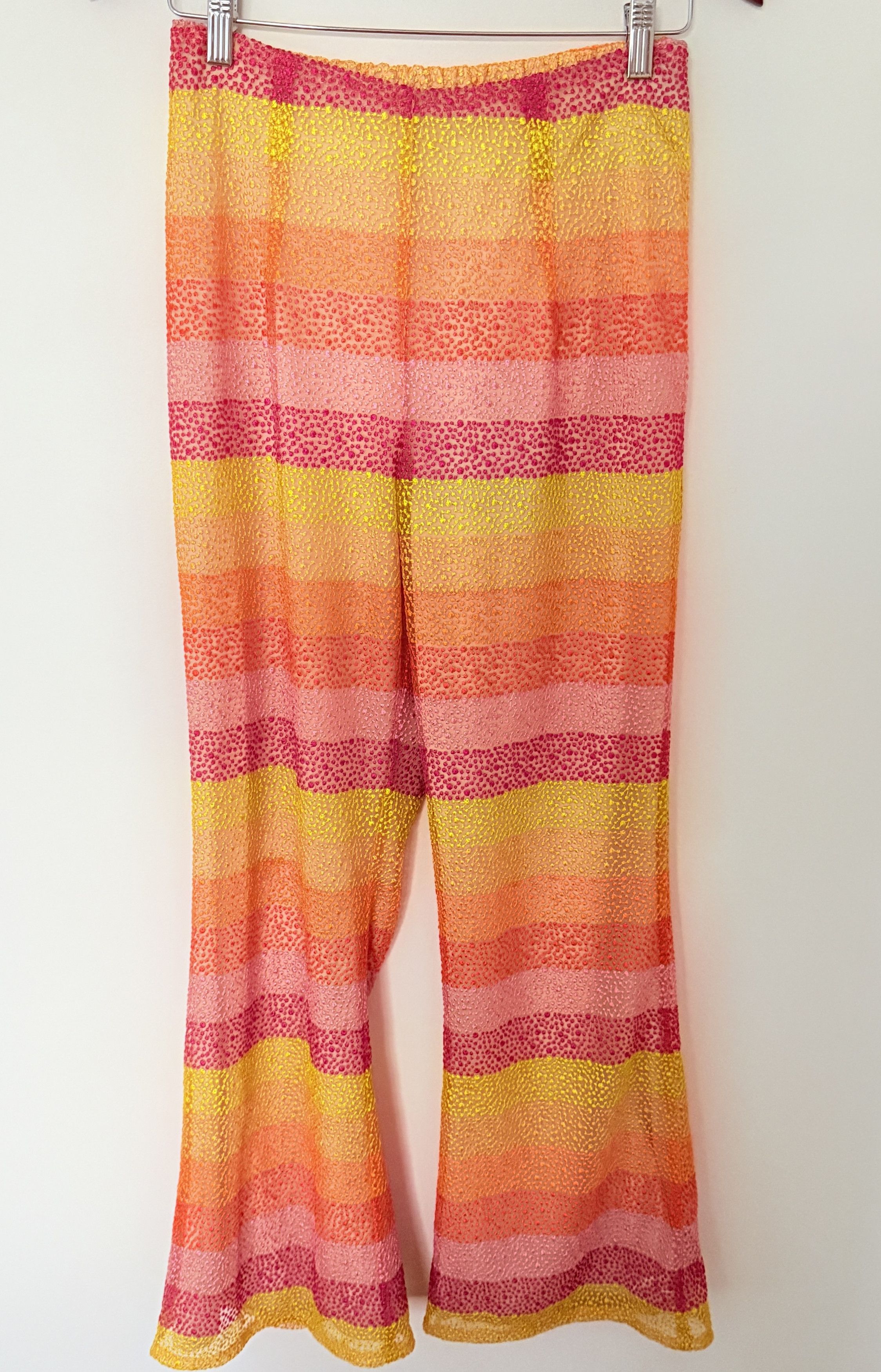 Show Me Your MuMu Show Me Your Mumu Striped Flare Leg Pants Fiesta Sunset Zip Size 26" / US 2 / IT 38 - 1 Thumbnail