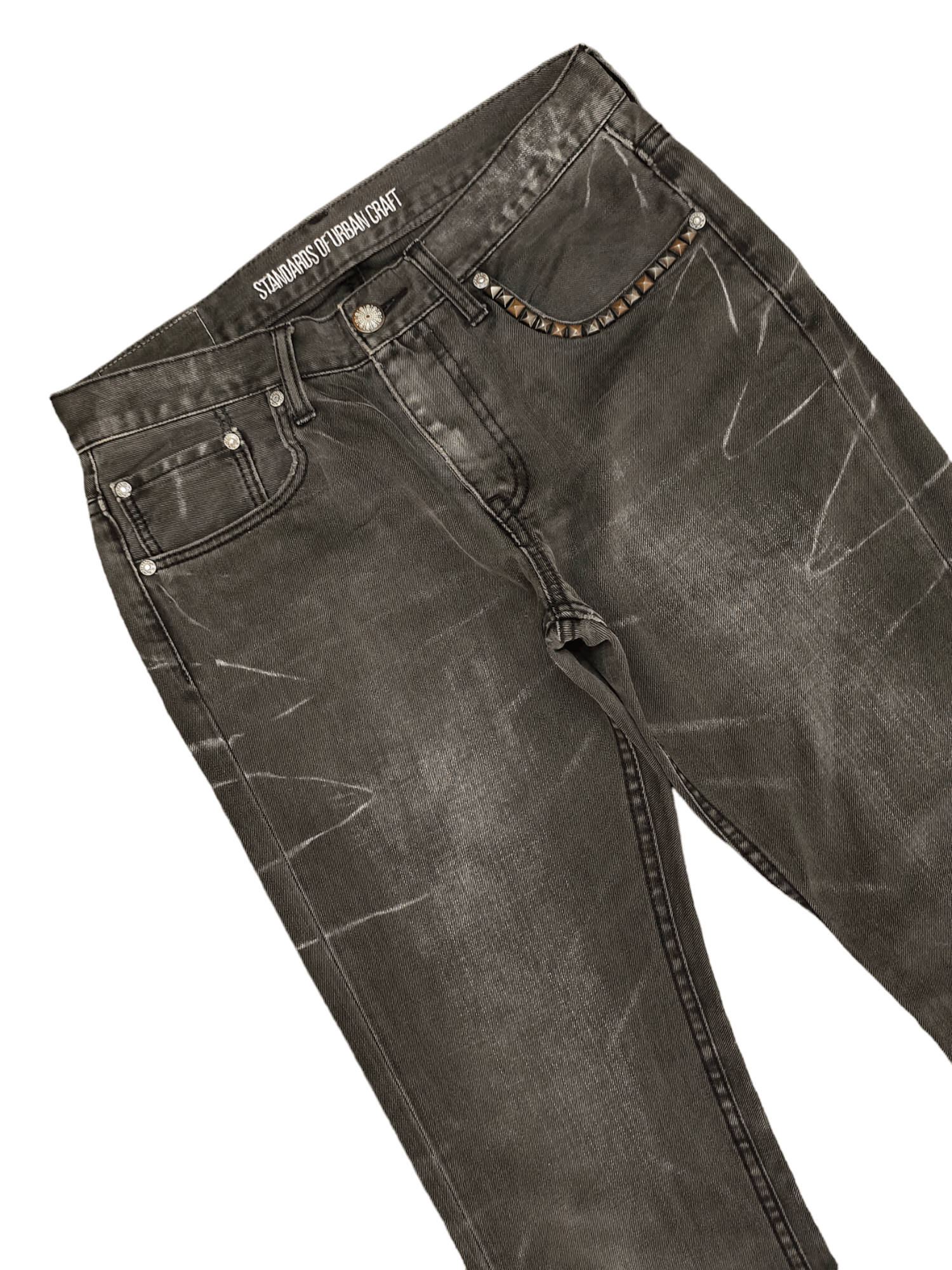 If Six Was Nine Flare Jeans Urban Craft Studded Faded Boot Cut Y2k Goa Size US 31 - 5 Thumbnail
