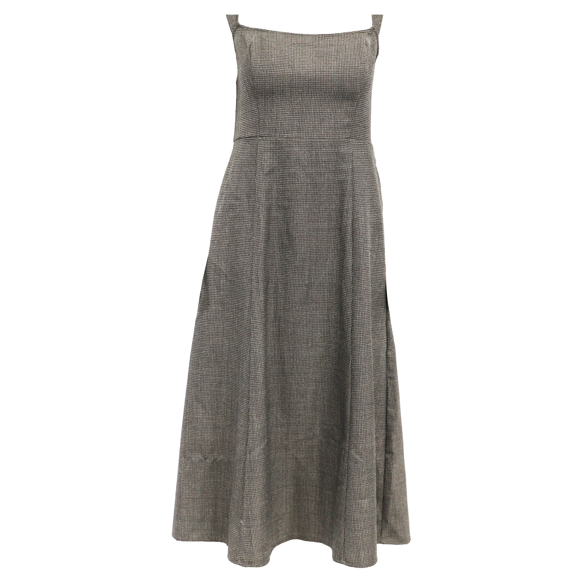 Reformation Reformation Houndstooth Print Midi Length Dress in Brown Pol Size XXS / US 00 / IT 34 - 1 Thumbnail