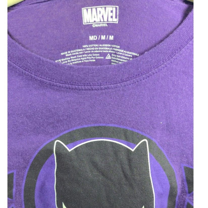 Marvel Comics Marvel Black Panther Purple Graphic T-Shirt Size Medium Size M / US 6-8 / IT 42-44 - 3 Thumbnail