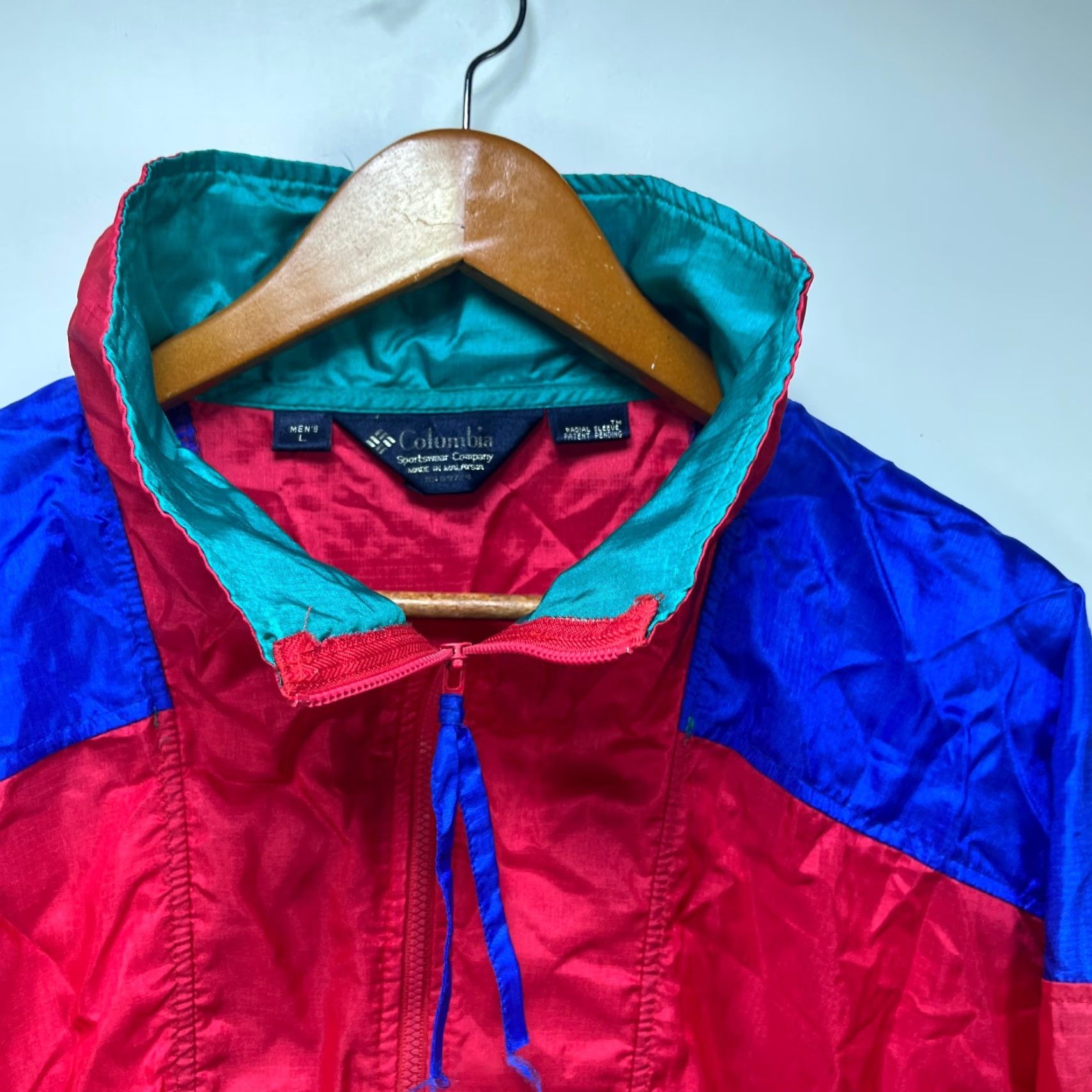 Vintage VINTAGE Columbia Windbreaker Jacket L Pink 90s Mens Regular Zip Nylon Softshell Logo Zipper Jacket Size US L / EU 52-54 / 3 - 4 Thumbnail