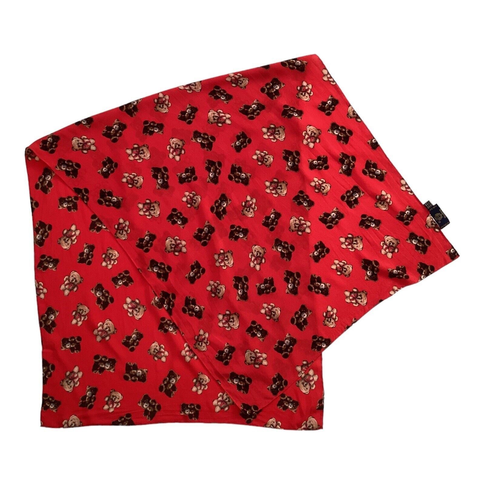 Other VIP COMPANY Red Teddy Bear Rectangle Silk Scarf Switzerland Size ONE SIZE - 1 Thumbnail