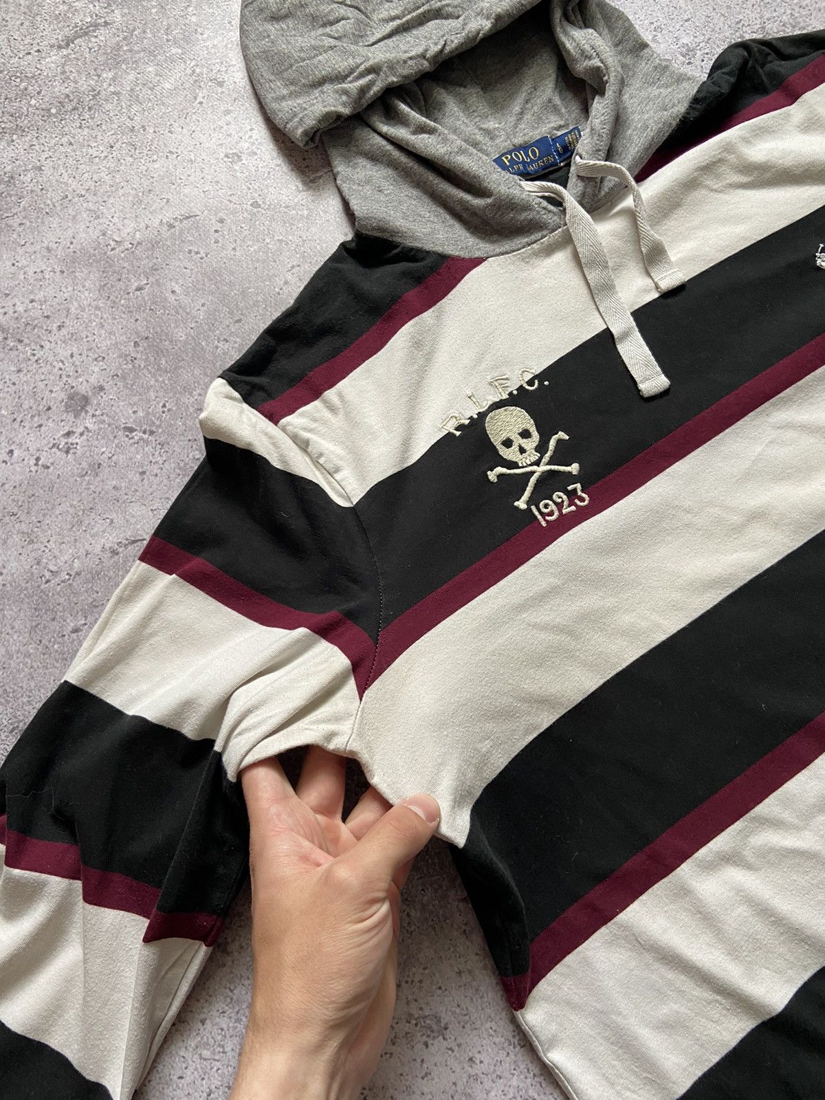 Polo Ralph Lauren × Ralph Lauren × Vintage Polo Ralph Lauren RLFC Scull Cross Hoodie Style Size US L / EU 52-54 / 3 - 4 Thumbnail