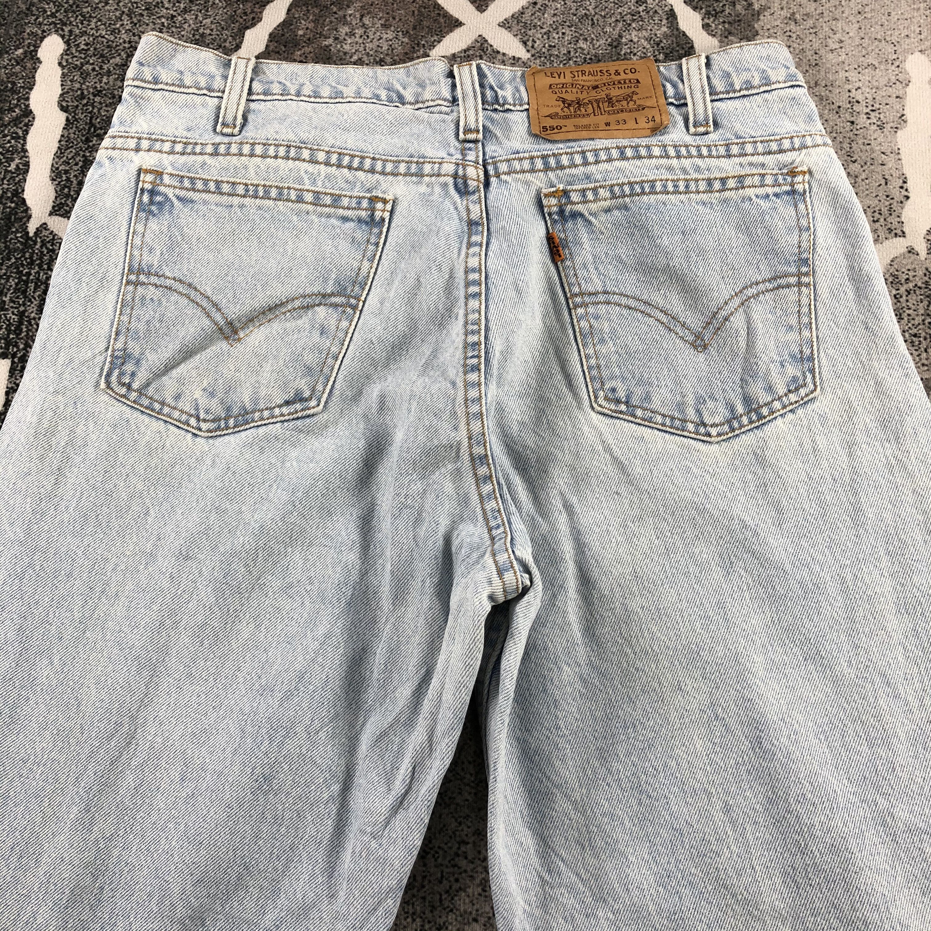 Levi's Vintage 90s Levi's 550 Jeans Relaxed Fit Denim KJ832 Size US 33 - 3 Thumbnail