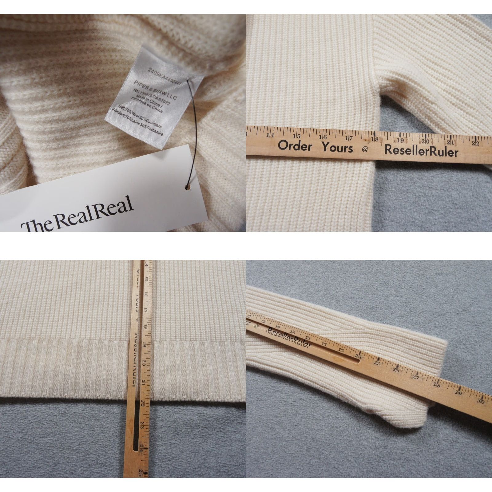 Veronica Beard Veronica Beard Sweater Womens XS Beige Ribbed Turtleneck Knit Pullover Pullover Ladies Size XS / US 0-2 / IT 36-38 - 8 Thumbnail