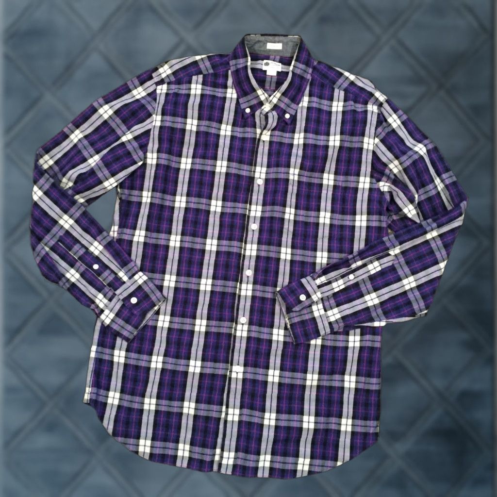 J.Crew J. Crew Shirt Mens Large Blue Plaid Long Sleeve Button Down Tailored Fit Size US L / EU 52-54 / 3 - 1 Thumbnail