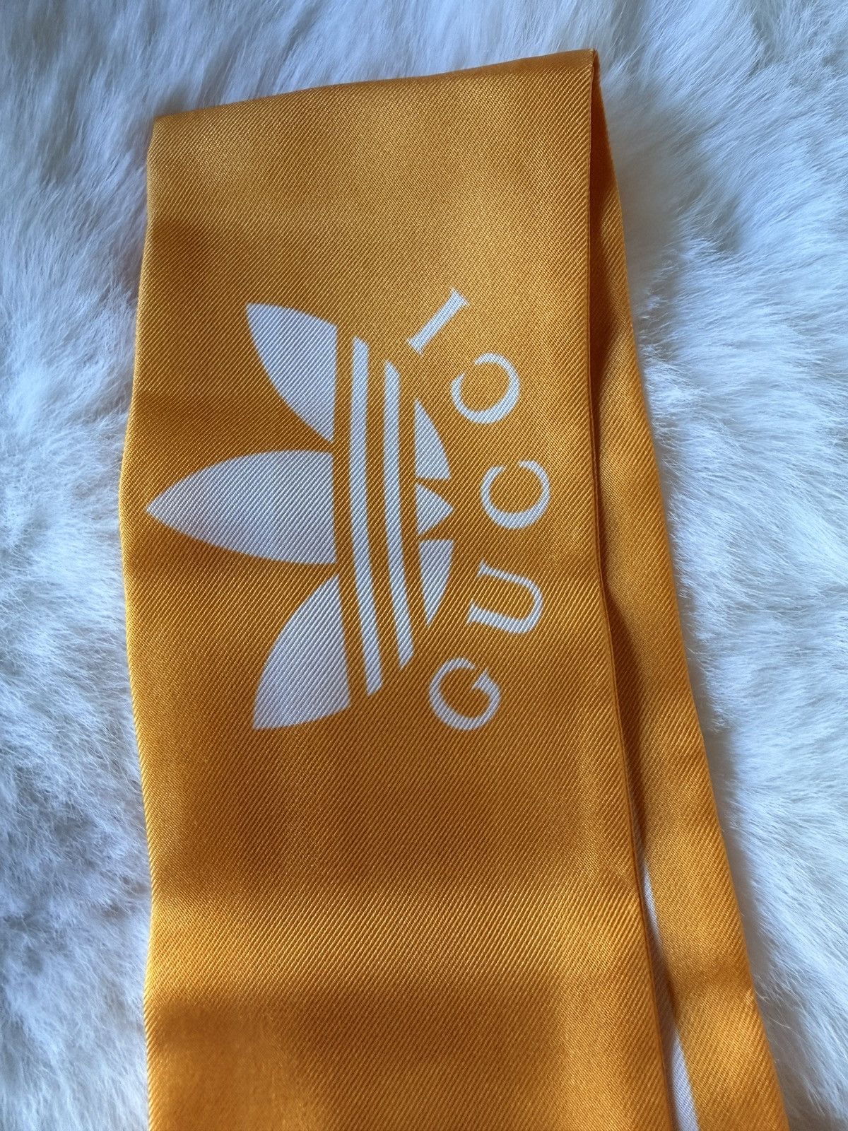 Adidas × Gucci Gucci x Adidas Orange Silk Scarf Rare Trefoil Logo NWT Size ONE SIZE - 4 Thumbnail