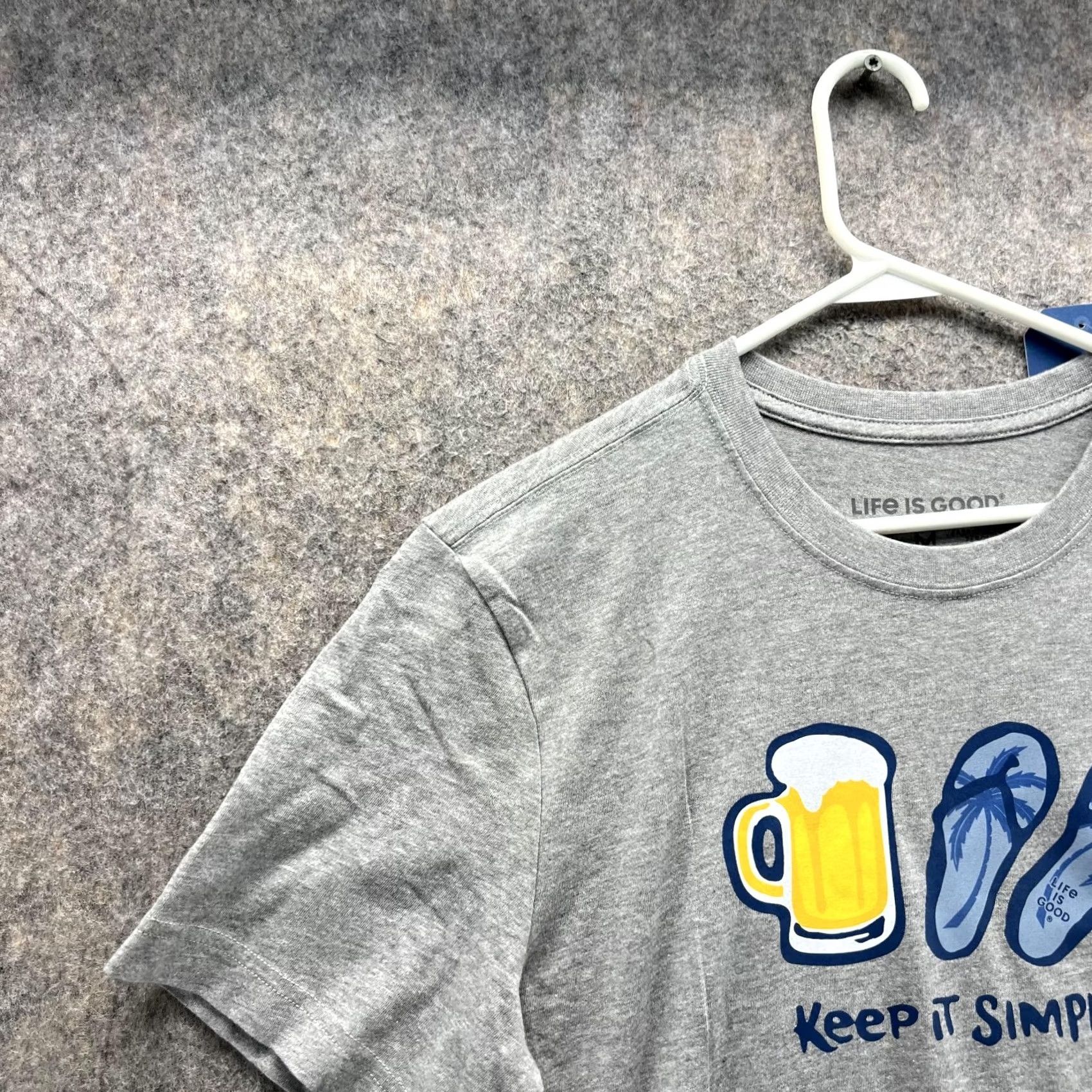 Life is Good Life is Good Shirt Men Medium Adult Gray Crusher Tee Crewneck Short Sleeve Logo | Beer Theme | Life is Good Crusher Tee | Cotton | Regular Fit Size US M / EU 48-50 / 2 - 3 Thumbnail