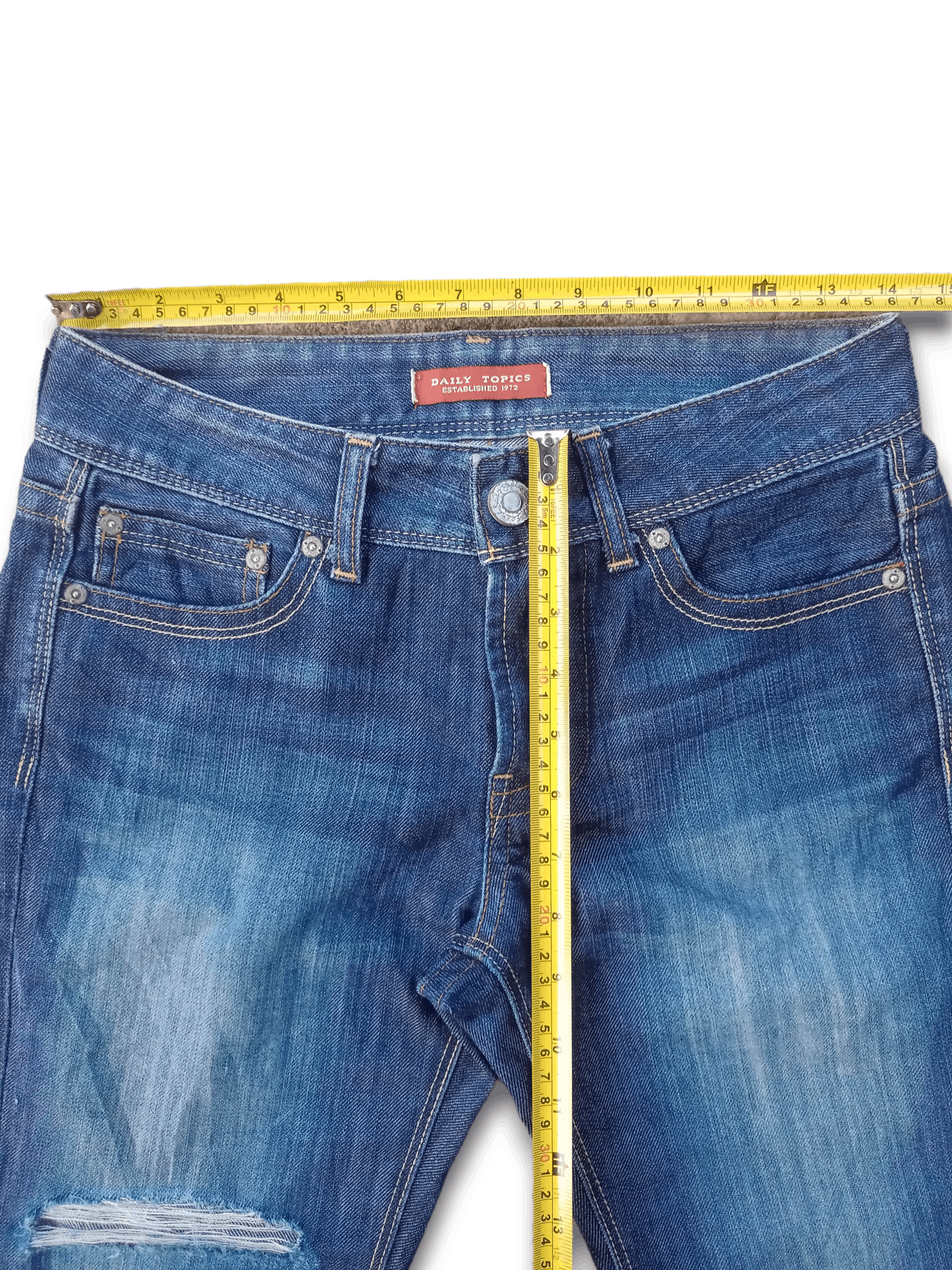 Japanese Brand Vintage Japanese Brand Blue Wash Distressed Flare Jeans Size US 28 / EU 44 - 8 Thumbnail