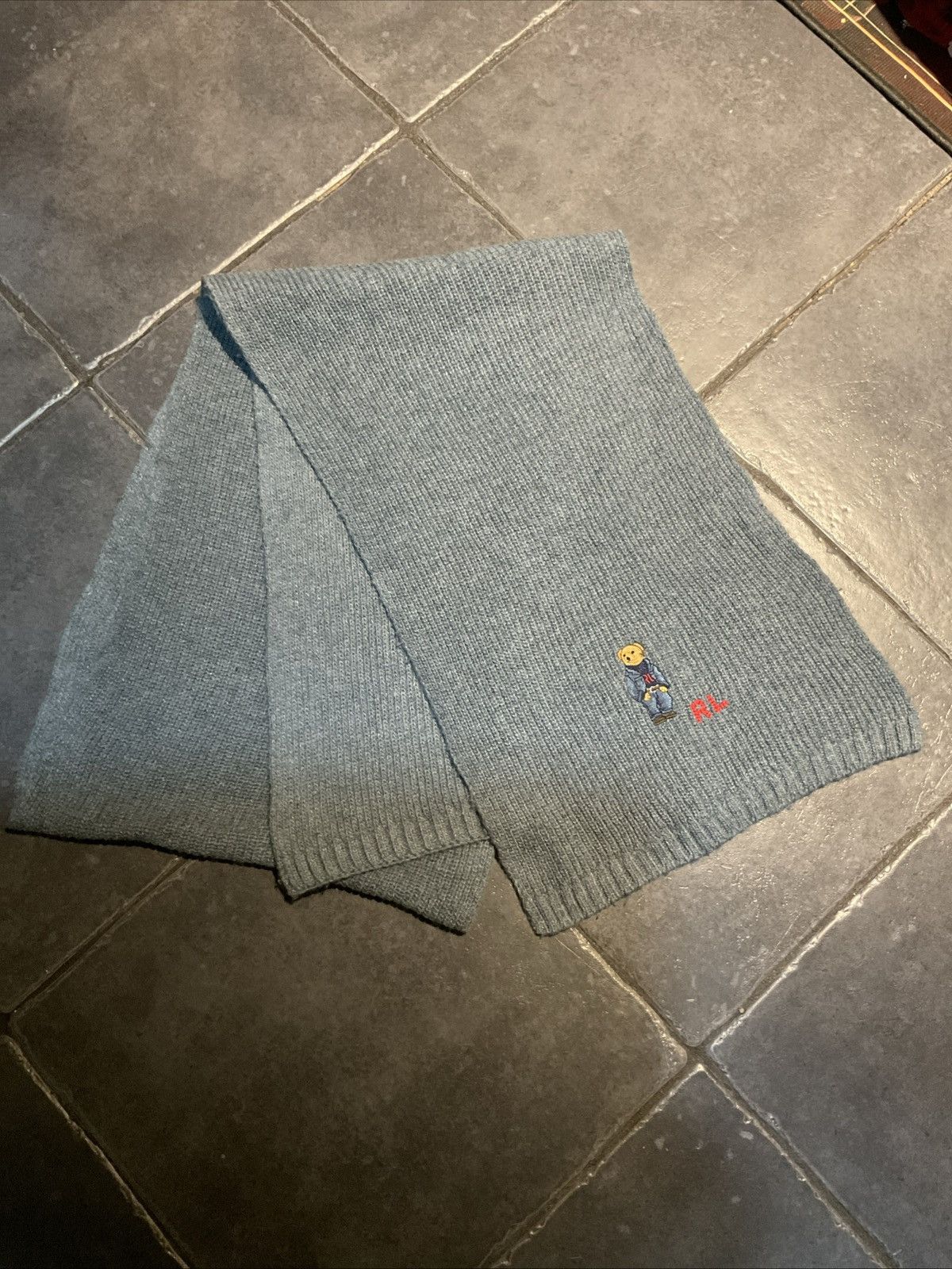 Polo Ralph Lauren RALPH LAUREN Polo Bear embroidered knit scarf Size 44 - 1 Thumbnail