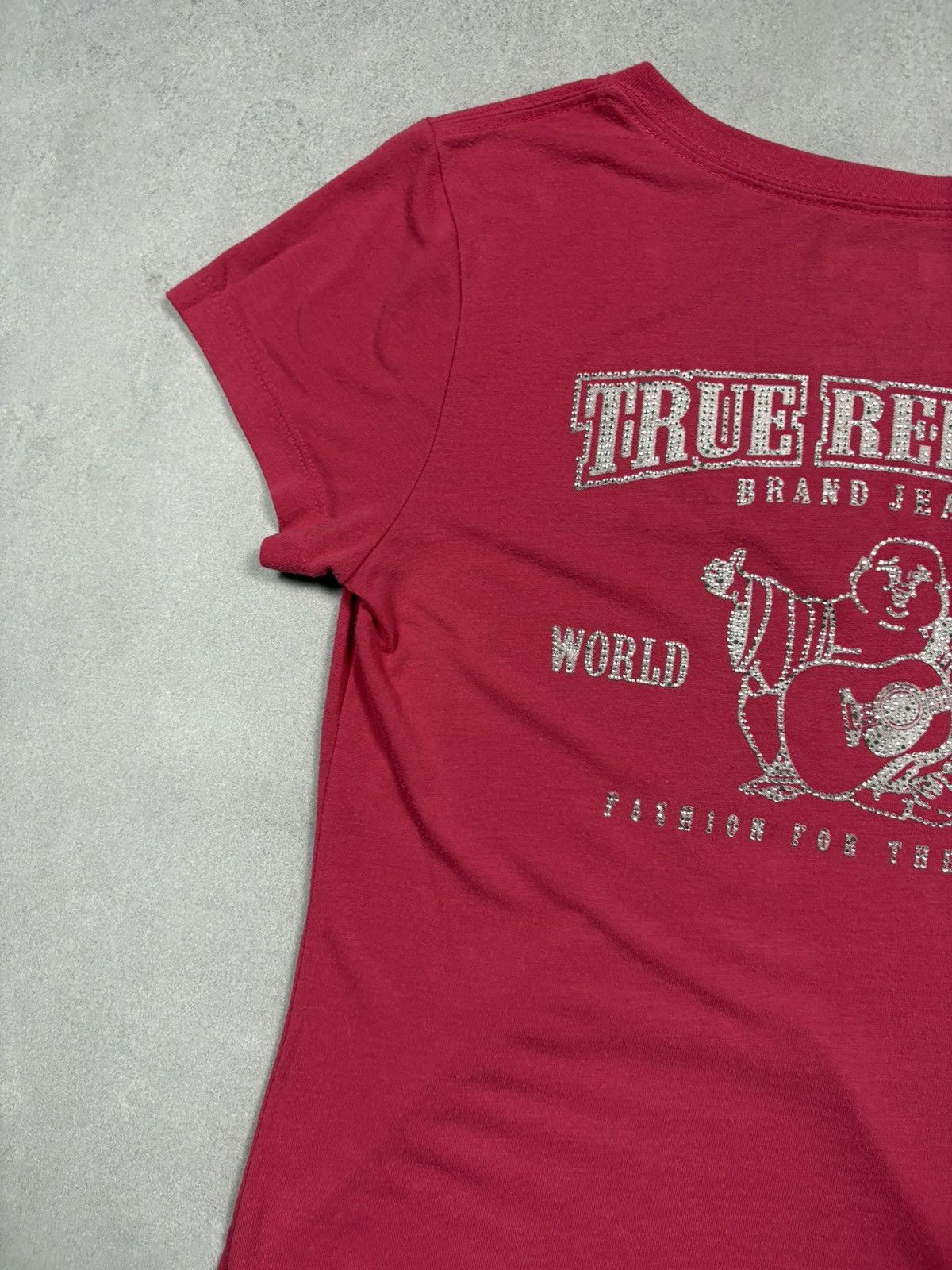 True Religion Vintage 2000s True Religion Y2K Rhinestone Big Logo Tee S Size S / US 4 / IT 40 - 4 Thumbnail