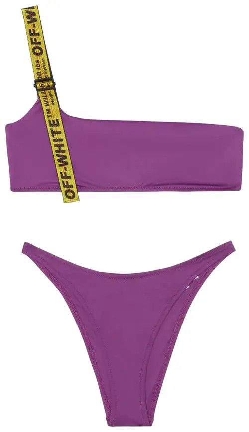 Off-White o1gr1nt1124 Size: 36 / Logo Band Asymmetric Bikini in Purple Size ONE SIZE - 1 Preview