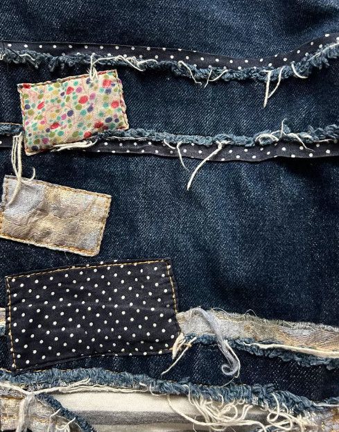 Nozomi Ishiguro Nozomi Ishiguro Distressed Patchwork Denim Shorts Size US 40 / EU 56 - 6 Thumbnail