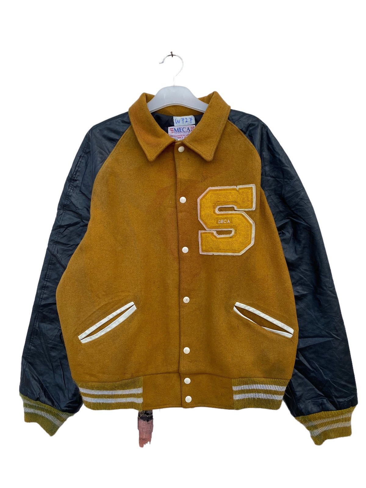 image of Meca S Logo Varsity Jacket in Browns, Men's (Size 2XL)
