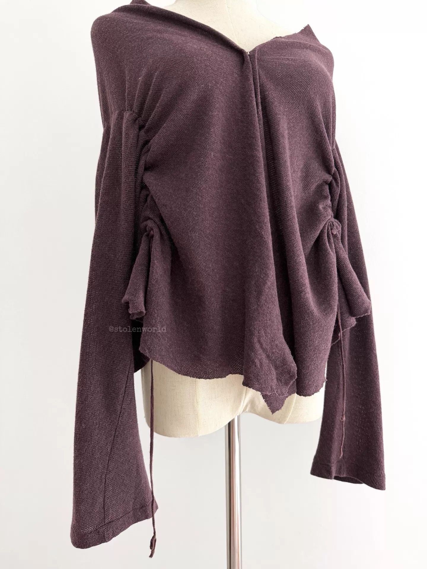 Y's Y's Drawstring Deformed Lightweight Cotton-Wool Top Size 3 Size L / US 10 / IT 46 - 2 Thumbnail