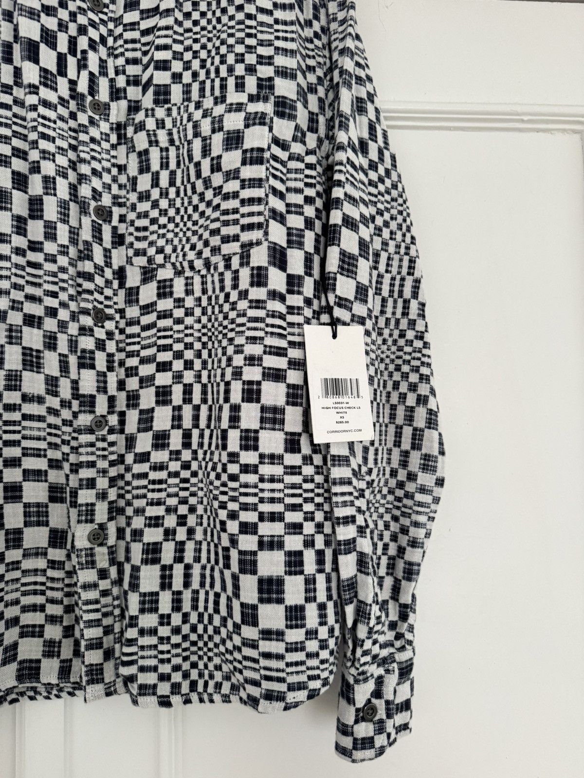Corridor Corridor High Focus Check Long Sleeve Small White Navy Size US XS / EU 42 / 0 - 4 Thumbnail