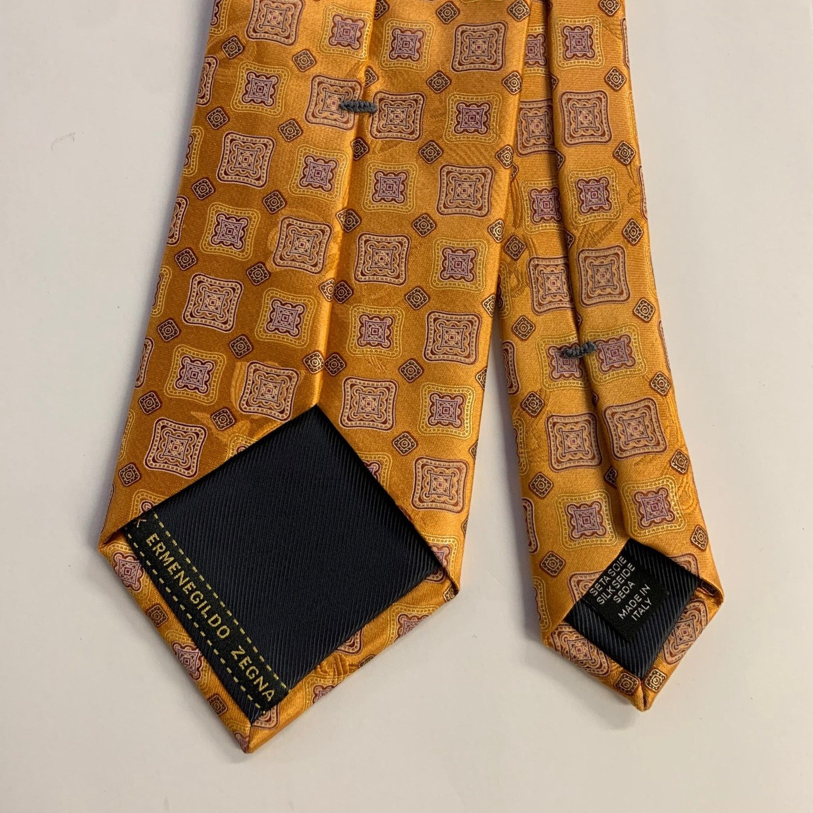 Ermenegildo Zegna ERMENEGILDO ZEGNA One Size Orange Rust Silk Tie Size ONE SIZE - 2 Thumbnail