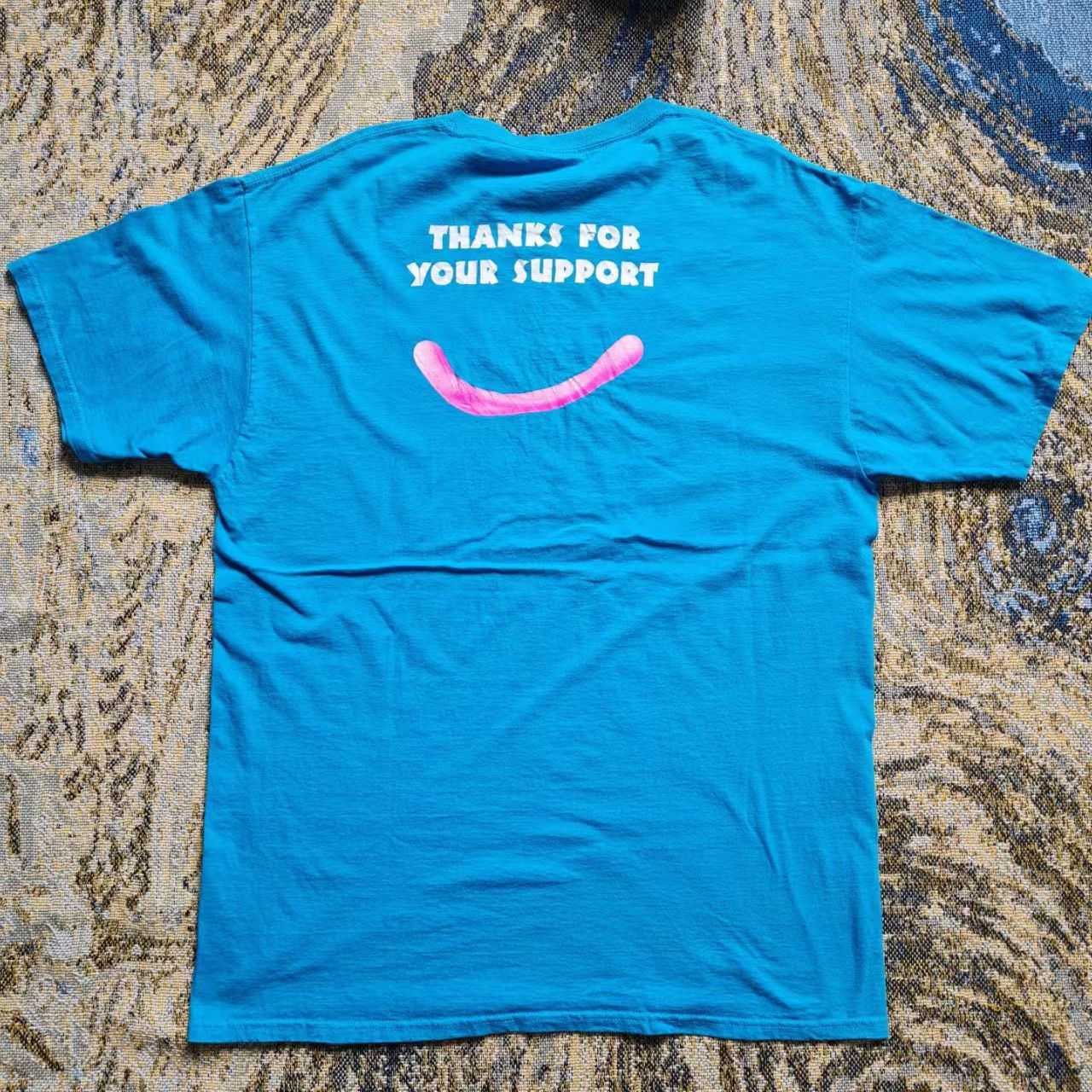 Vintage Blue Retro Smiling Cookie Print T-Shirt Size US M / EU 48-50 / 2 - 2 Thumbnail