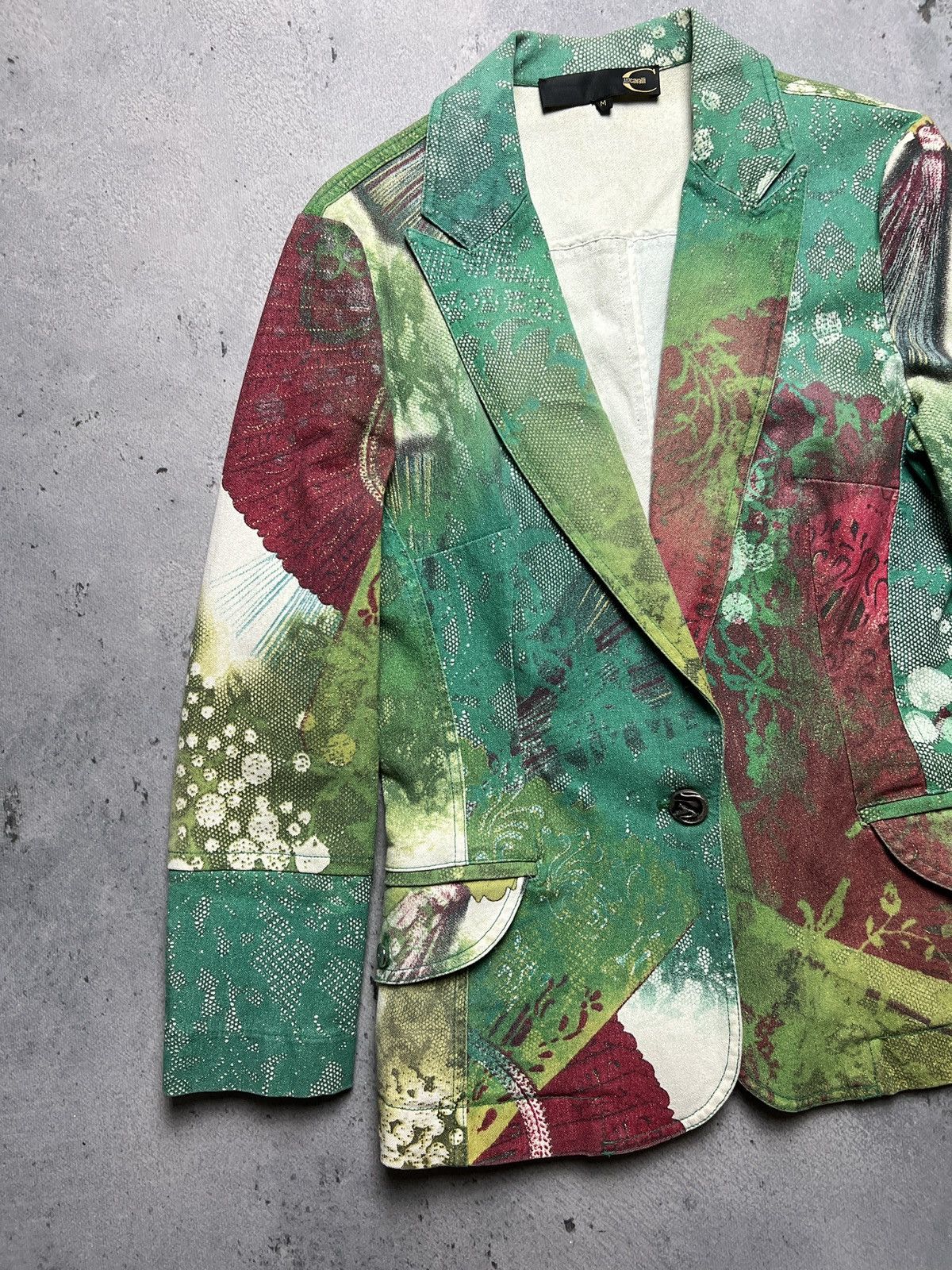 Just Cavalli Rare Just Cavalli Floral Abstract Print Natural Lux Blazer Size M / US 6-8 / IT 42-44 - 4 Thumbnail