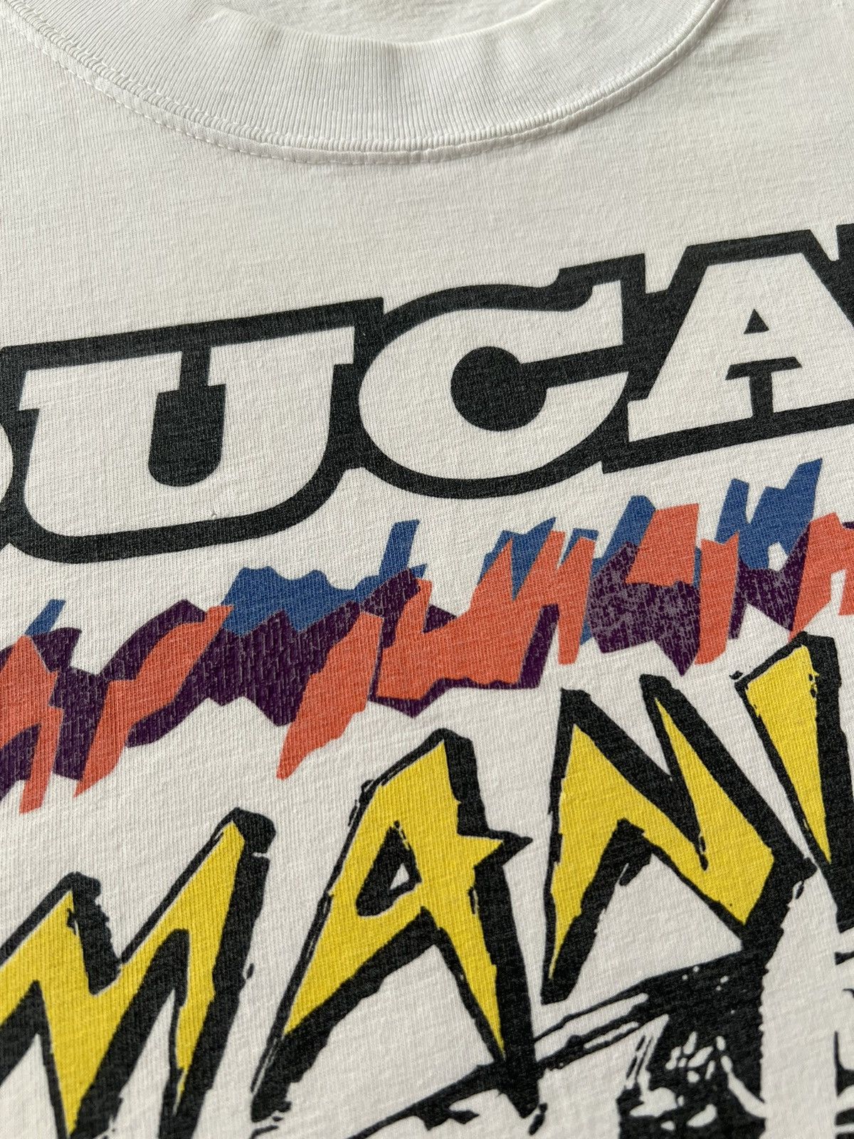 Vintage Vintage 90s Ducati Maniac Motorcycle Bike Racing White Tee Size US L / EU 52-54 / 3 - 5 Thumbnail