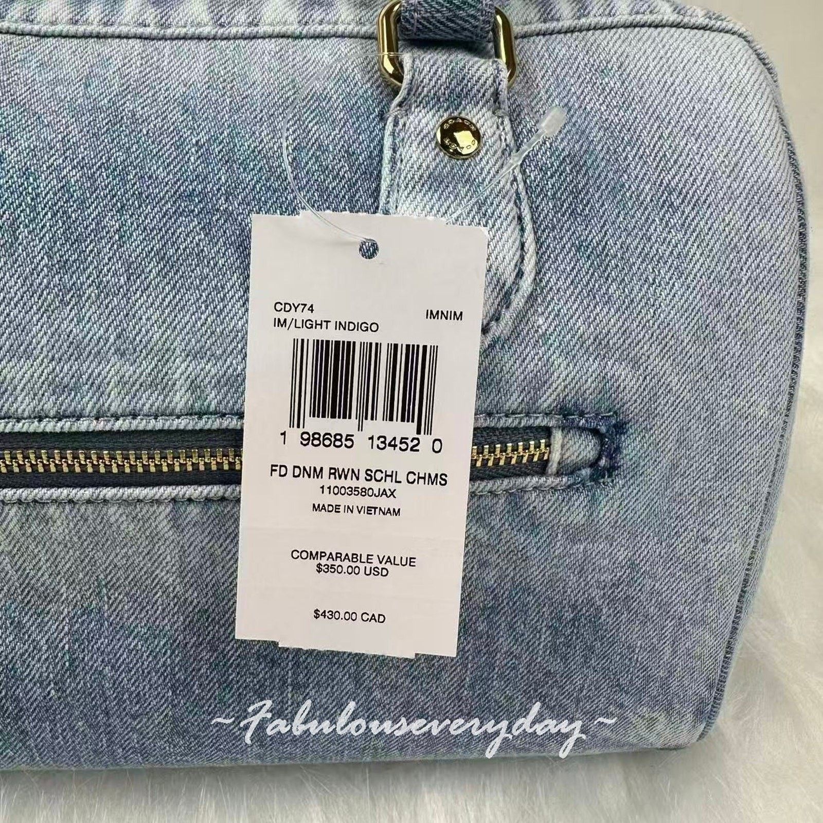 Coach Coach Rowan Satchel Crossbody Loved Denim Charms/Gold/Indigo Size ONE SIZE - 4 Thumbnail