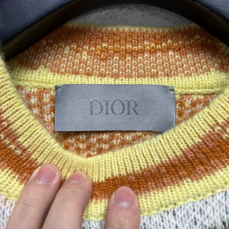 Dior Dior SS24 color-blocked pattern inlaid cashmere sweater Size US XS / EU 42 / 0 - 3 Thumbnail