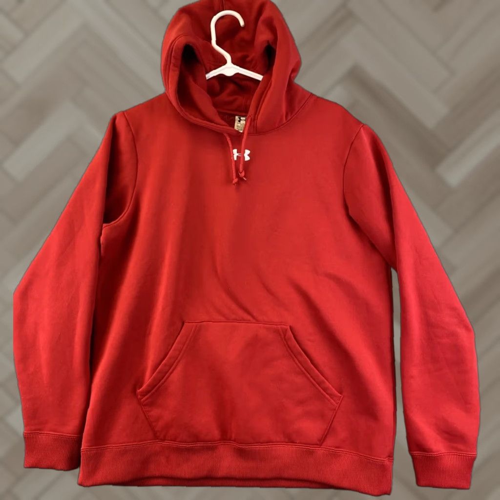 Under Armour Under Armour Mens Red Kangaroo Pockets Hoodie Sweatshirt M 75-44 Regular Men's Colorful Pockets Running Jogging Polyester Zip Drawstring Solid Size US M / EU 48-50 / 2 - 1 Thumbnail