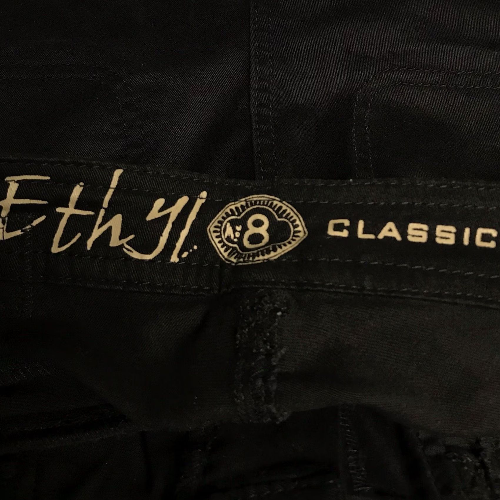 Vintage Ethyl Classic Women Black Studded Bling O-Rings Stretch Cargo Capris Pants 8 Size 30" / US 8 / IT 44 - 3 Thumbnail