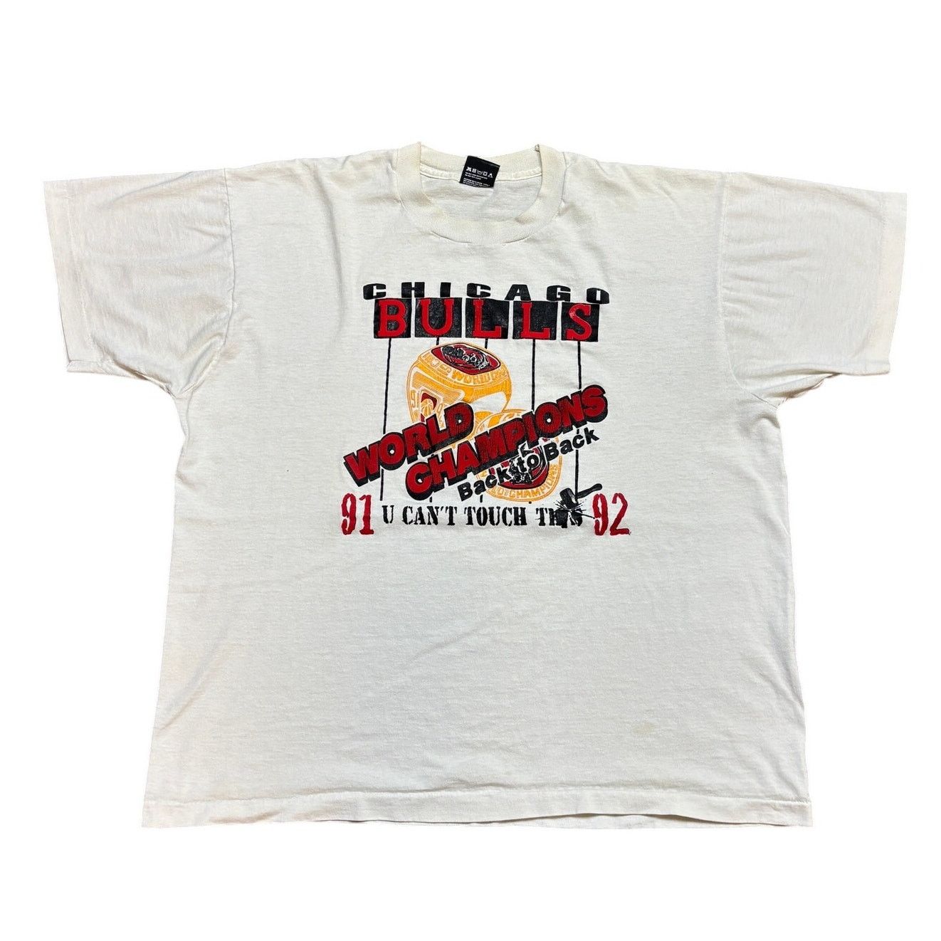 NBA × Vintage VTG 90s Chicago Bulls Back to Back World Champions Shirt XL Size US XL / EU 56 / 4 - 1 Thumbnail
