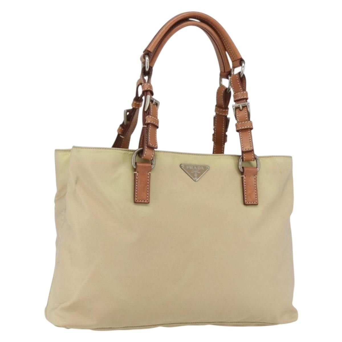 Prada PRADA Tote Bag Nylon Ivory Silver Auth 166401 - Jerrillo Size ONE SIZE - 1 Thumbnail