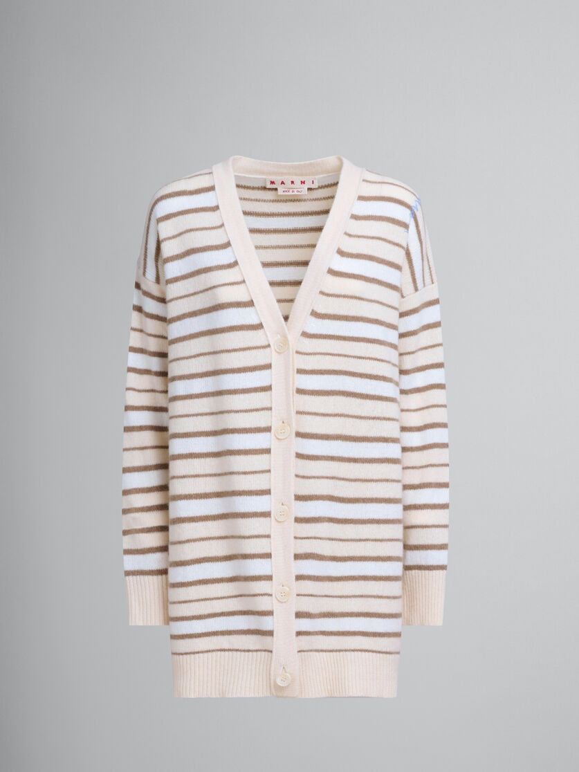 Marni o1f1d3z0326 Striped Wool Cashmere-Blend Cardigan Multicolor Size S / US 4 / IT 40 - 1 Thumbnail